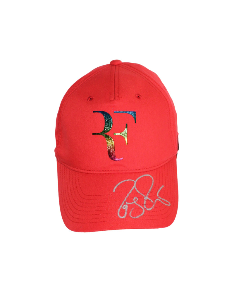 ROGER FEDERER SIGNED AUTOGRAPH UNIQLO TENNIS HAT CAP - GRAND SLAM LEGEND PSA COA