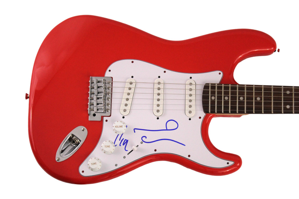 LIAM GALLAGHER NOEL GALLAGHER SIGNED AUTOGRAPH -FENDER ELECTRIC GUITAR OASIS JSA