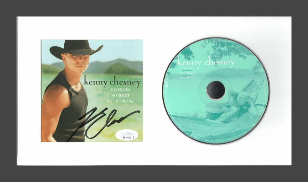 KENNY CHESNEY SIGNED AUTOGRAPH NO SHIRT NO SHOES NO PROBLEMS CD DISPLAY JSA COA
