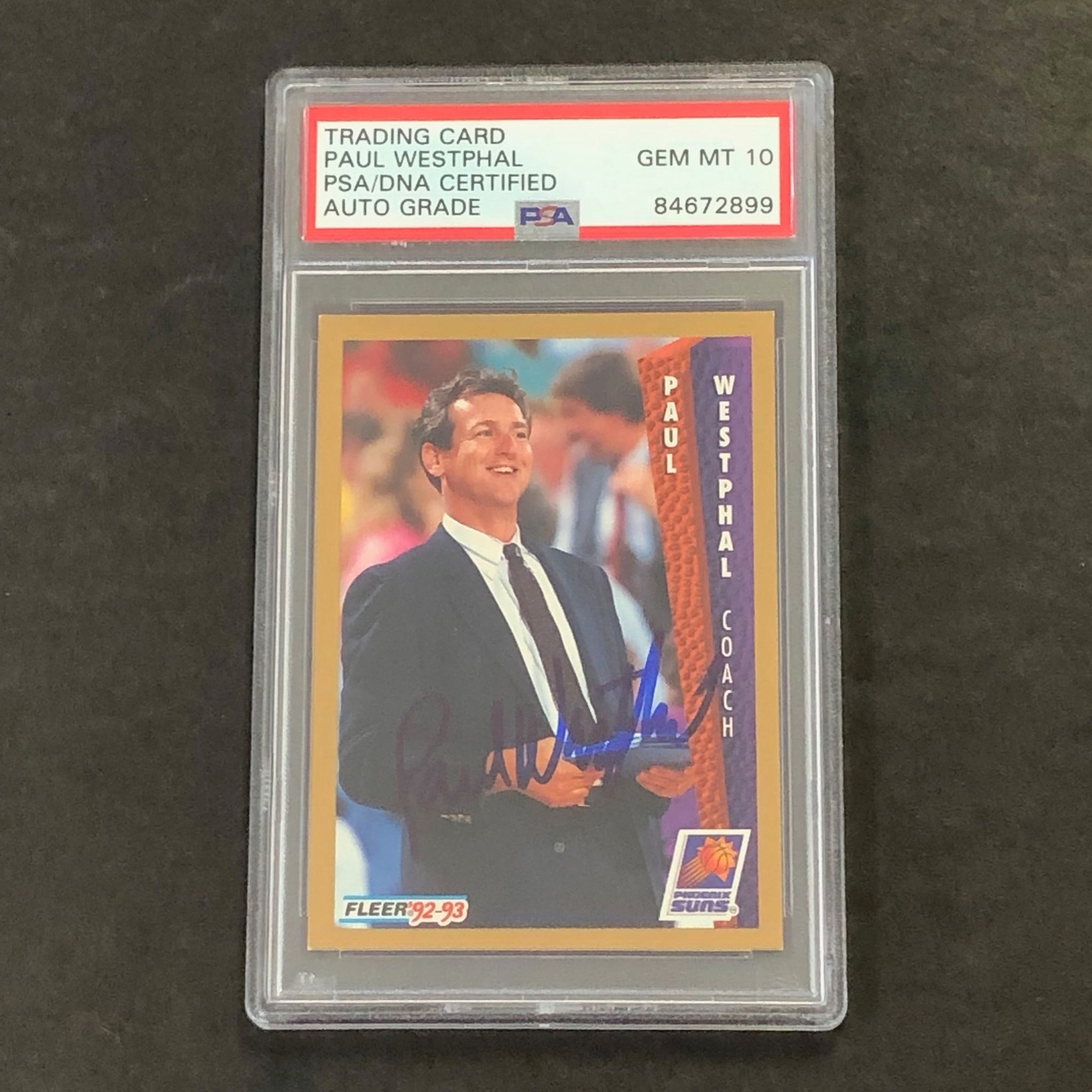 1992-93 Fleer #184 Paul Westphal Signed Card Auto GRADE 10 PSA Slabbed Suns