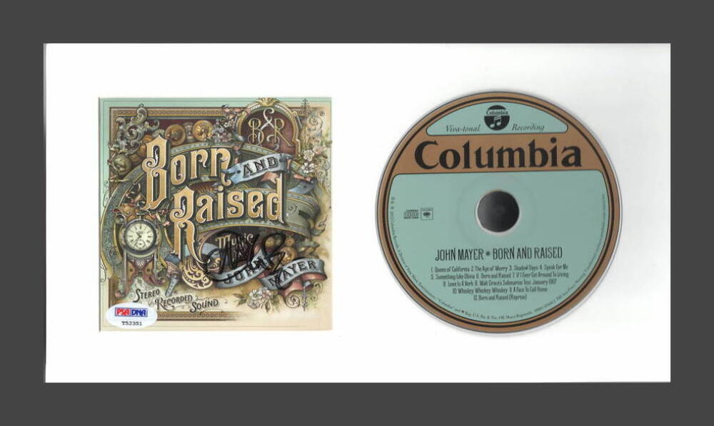 JOHN MAYER SIGNED AUTOGRAPH BORN AND RAISED FRAMED CD DISPLAY READY TO HANG PSA