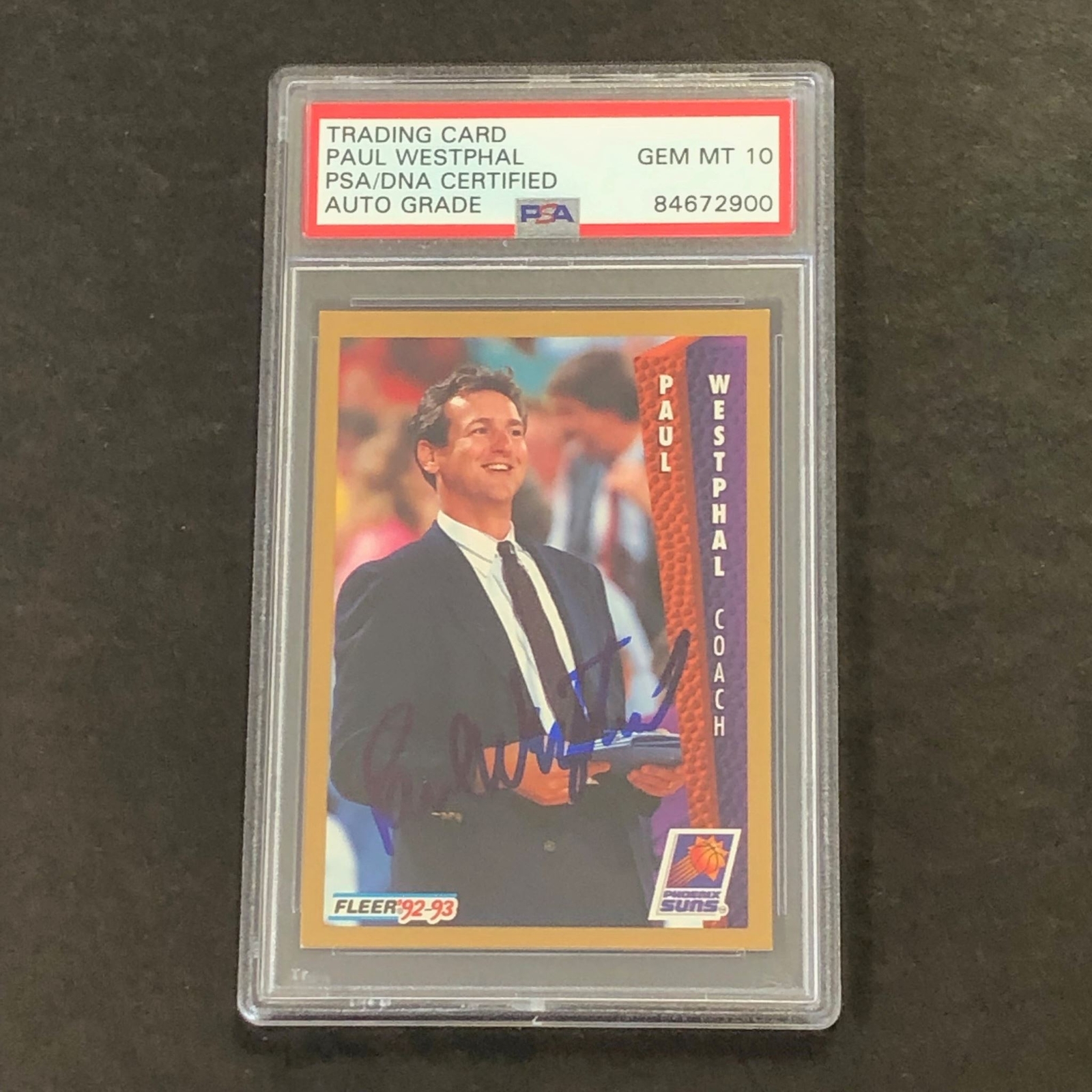 1992-93 Fleer #184 Paul Westphal Signed Card Auto GRADE 10 PSA Slabbed Suns