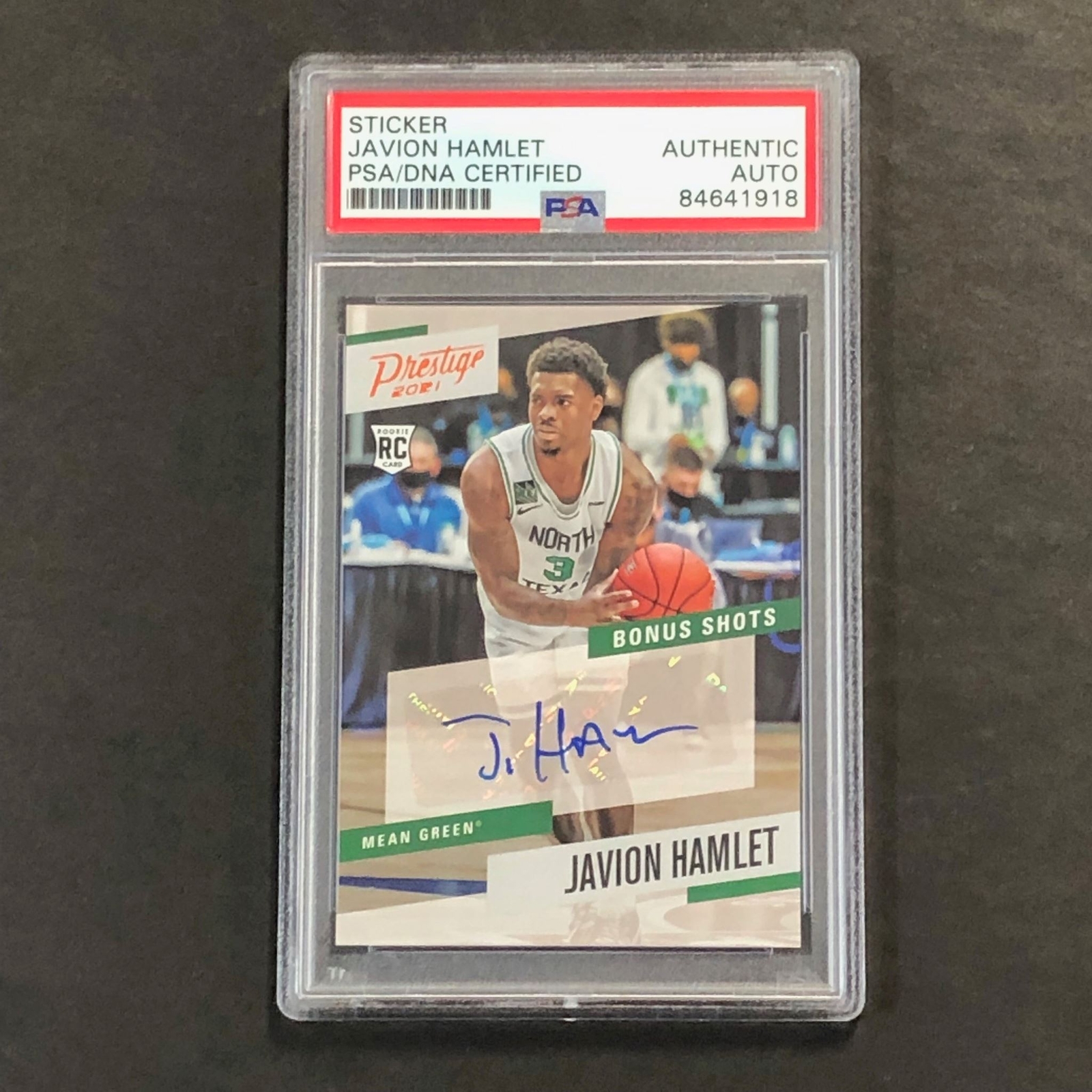 2021 Panini Chronicles Prestige Draft Picks #PBJHA Javion Hamlet Signed Card AUT