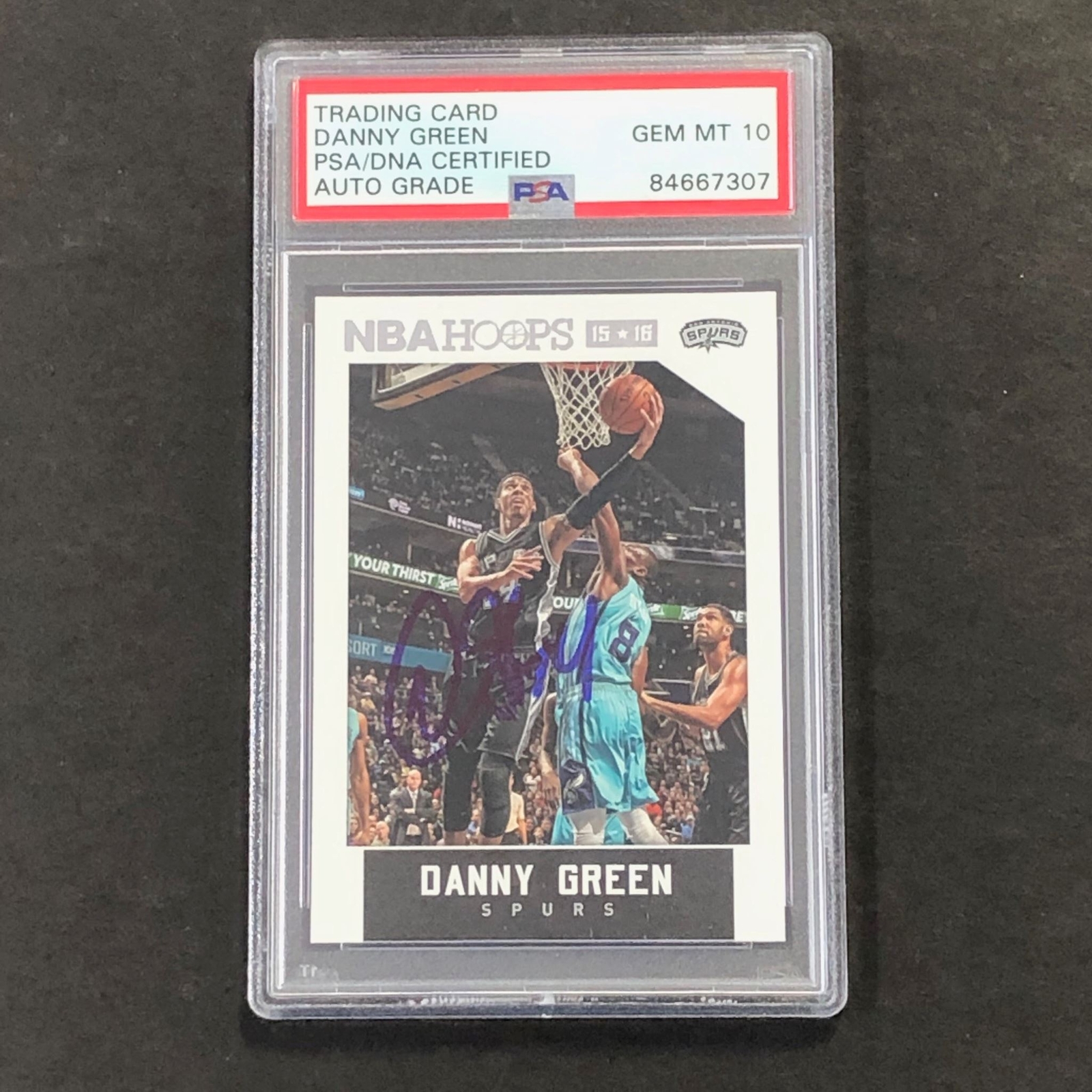 2015-16 NBA Hoops #247 Danny Green Signed Card AUTO PSA Slabbed San Antonio Spur