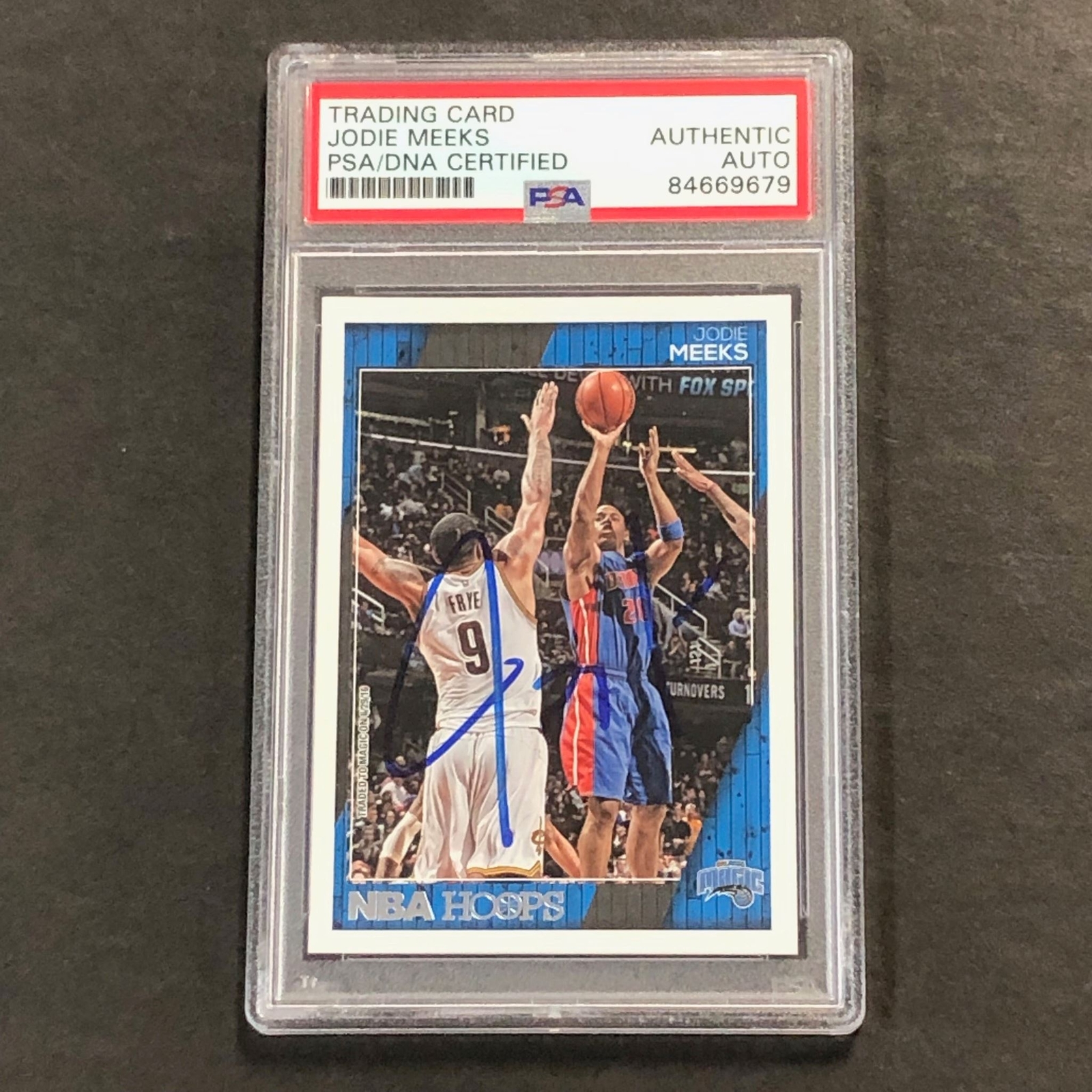 2016-17 NBA Hoops #225 Jodie Meeks Signed Card PSA Slabbed Magic
