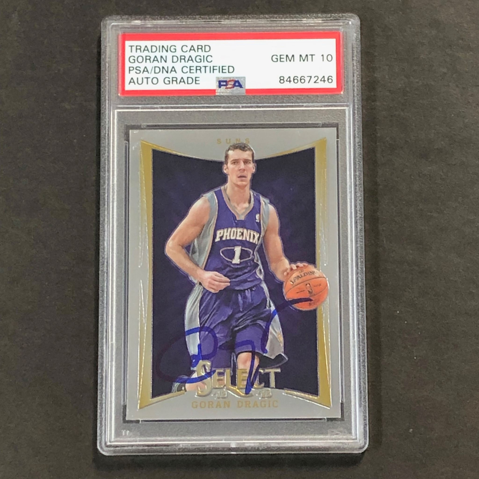2012-13 Panini Select #99 Goran Dragic Signed Card AUTO 10 PSA/DNA Slabbed Suns