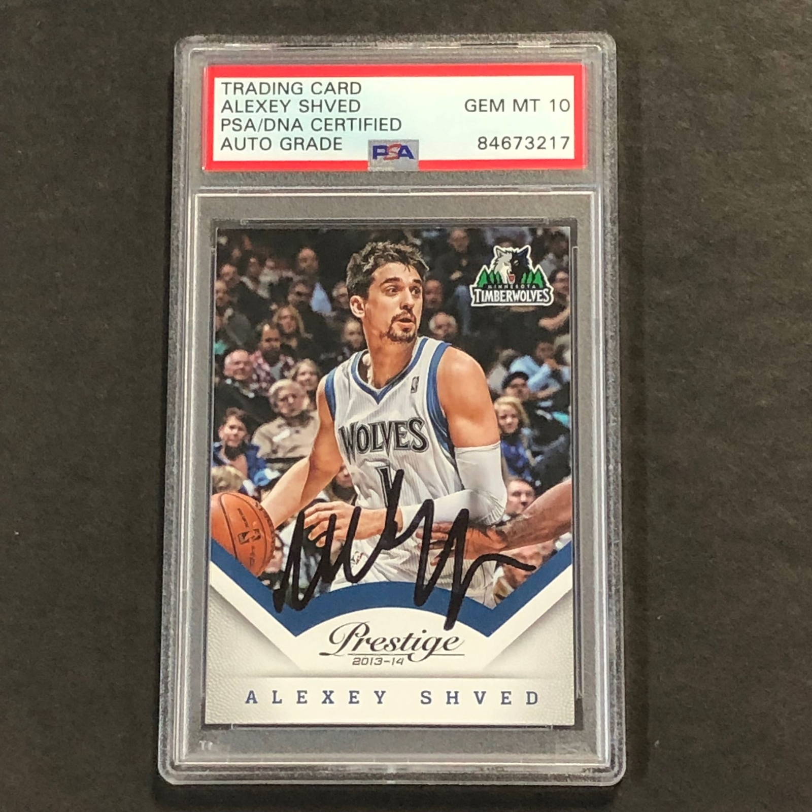 2013-14 Panini Prestige #155 Alexey Shved Signed Card AUTO 10 PSA Slabbed Timber