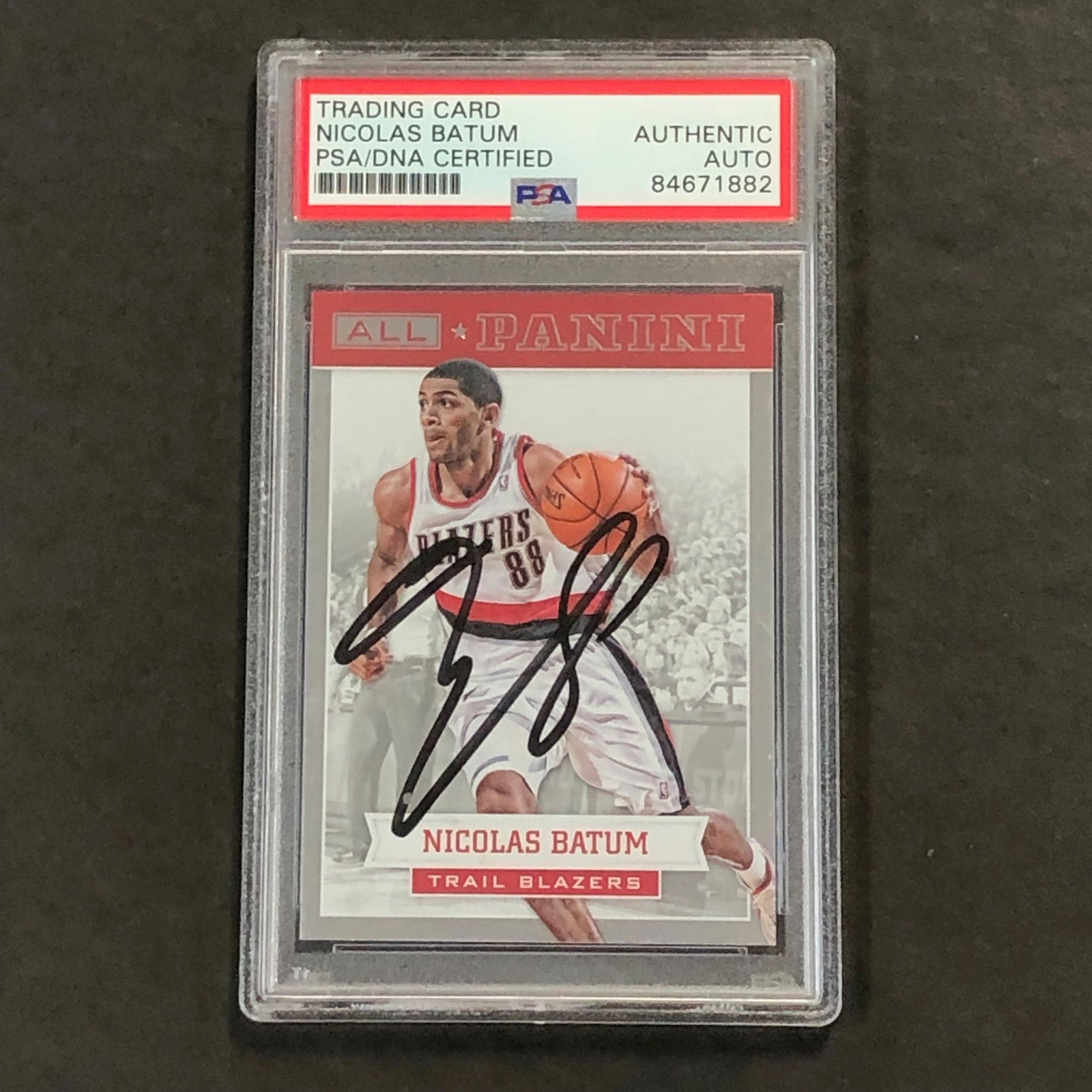 2012-13 Panini All Star #43 Nicolas Batum Signed Card PSA Slabbed Blazers