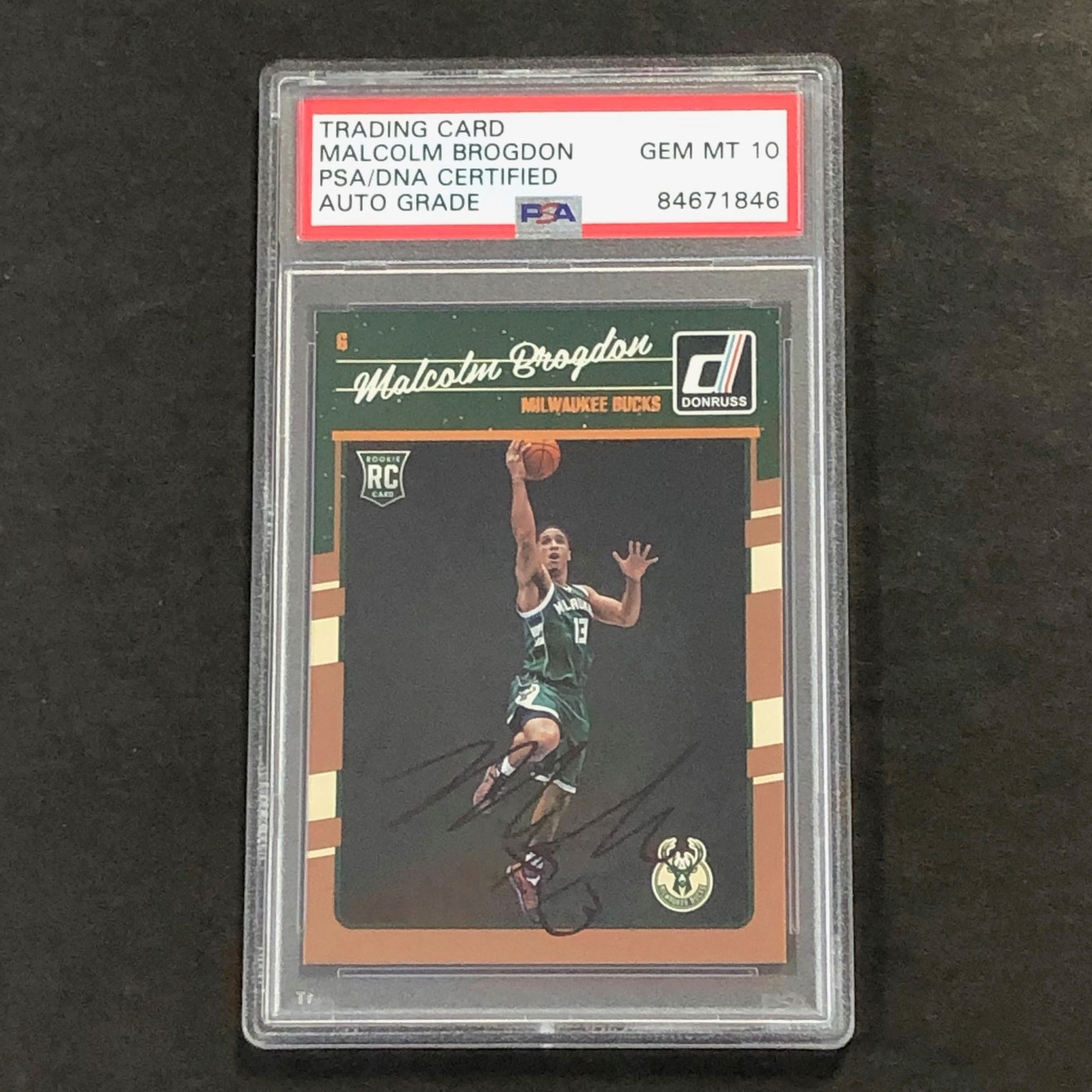 2016-17 Panini Donruss #179 Malcolm Brogdon Signed Card AUTO 10 PSA/DNA Slabbed