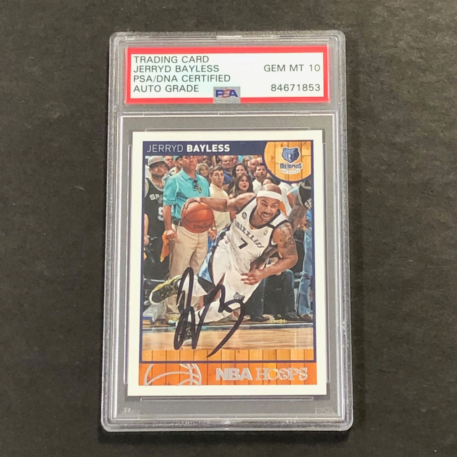 2013-14 Panini NBA Hoops #253 Jerryd Bayless Signed Card AUTO 10 PSA Slabbed Gri