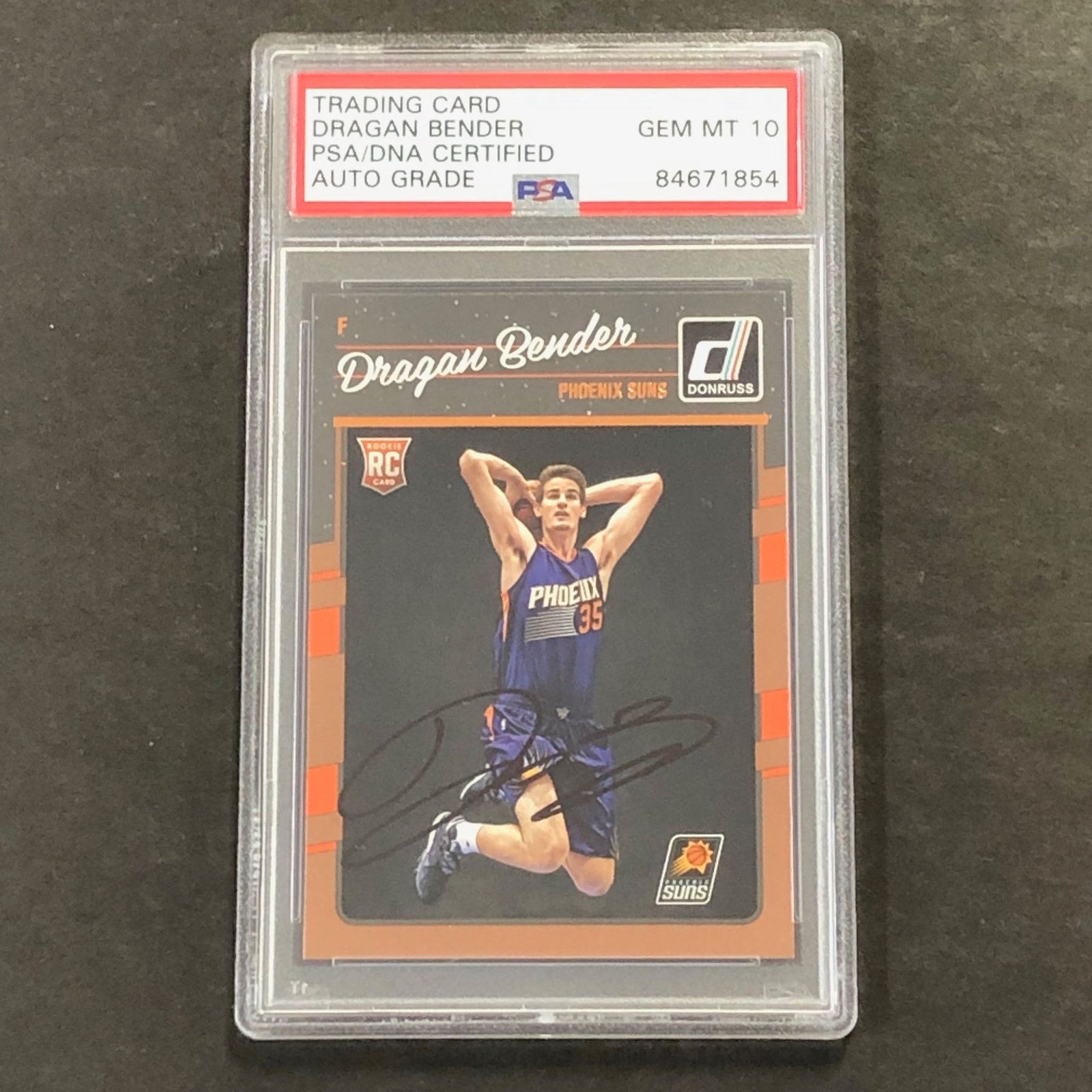 2016-17 Panini Donruss #154 Dragan Bender Signed Card AUTO PSA Slabbed RC Suns