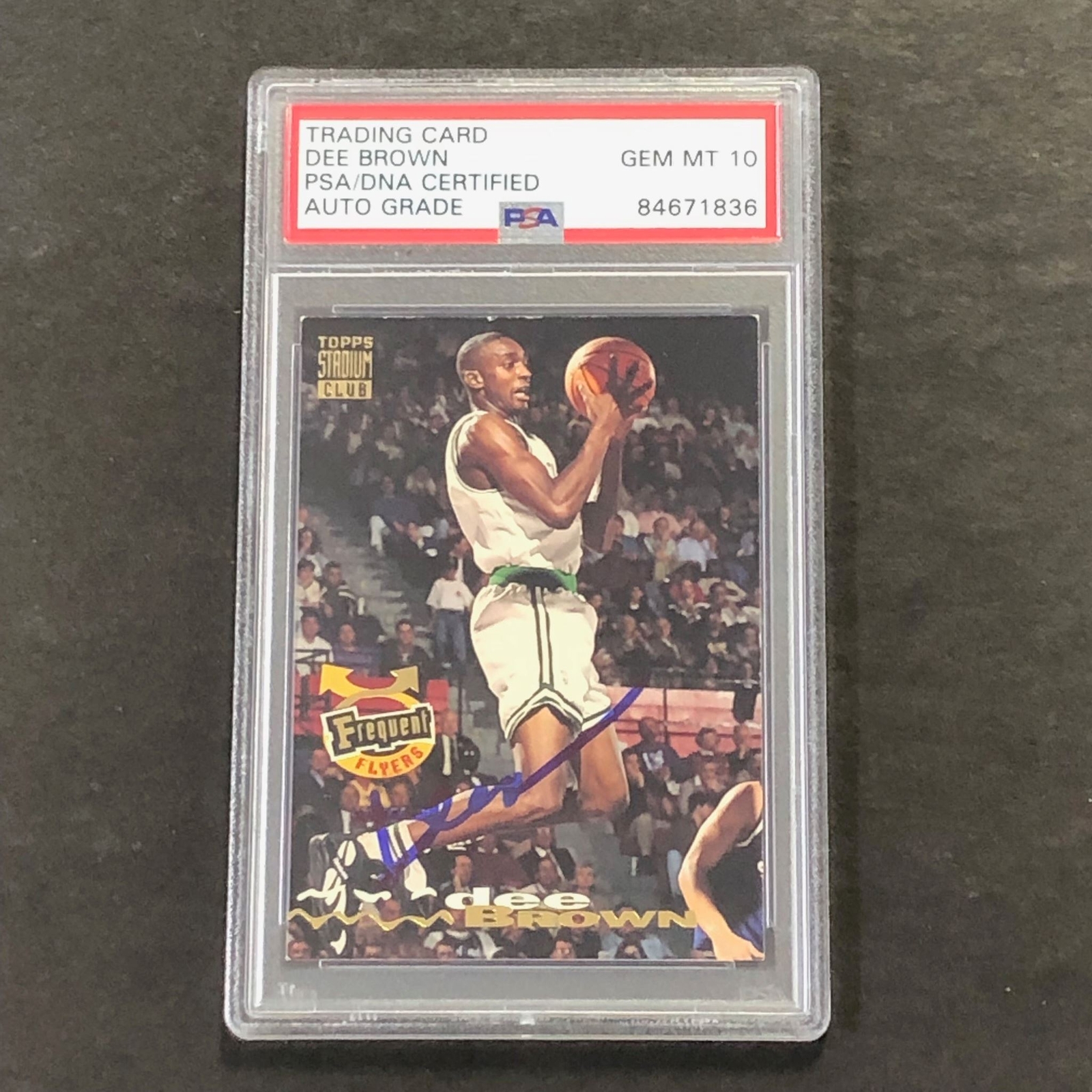 1993-94 Topps Stadium Club #349 Dee Brown Signed Card AUTO 10 PSA Slabbed Celtic