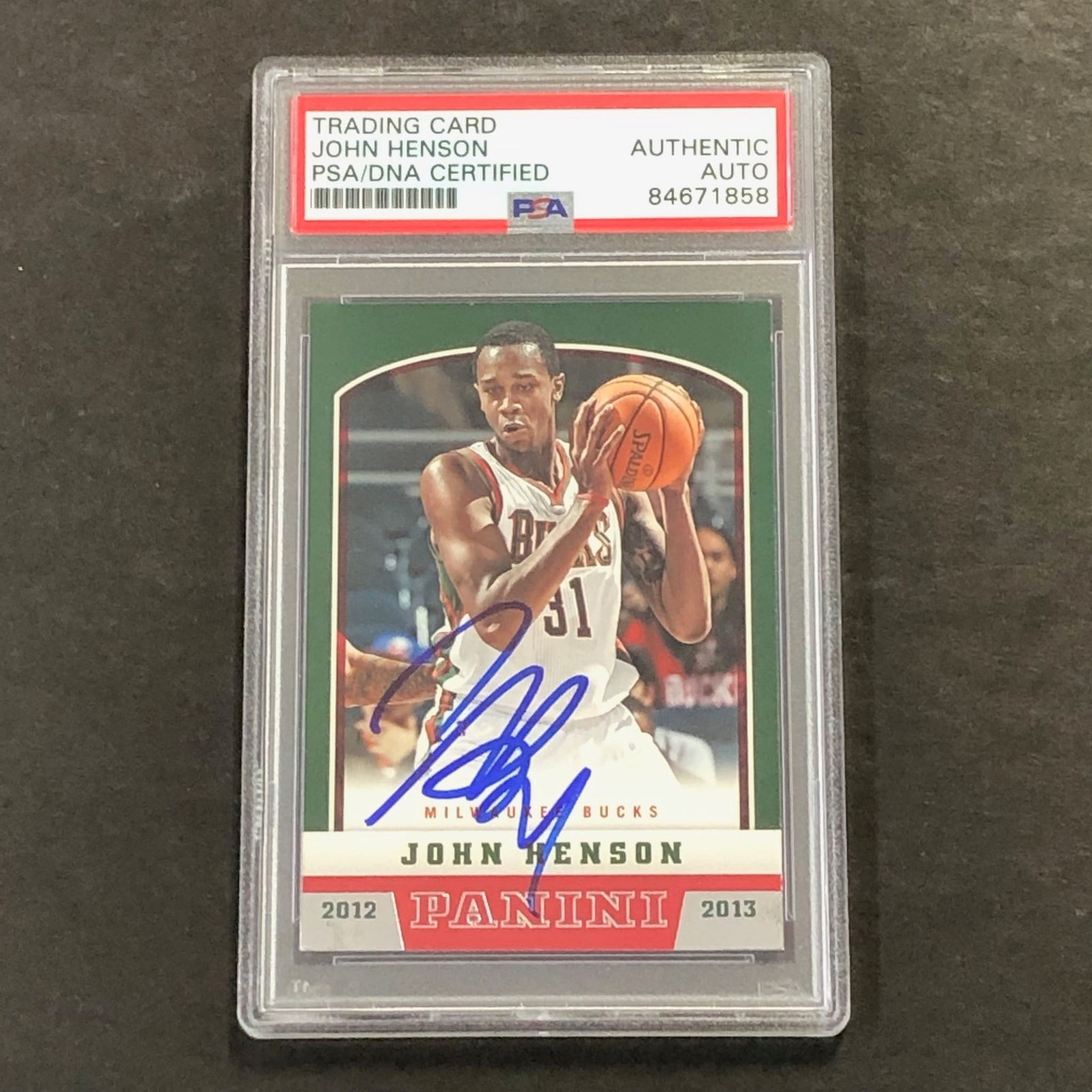 2012-13 Panini #235 John Henson Signed Card AUTO PSA Slabbed