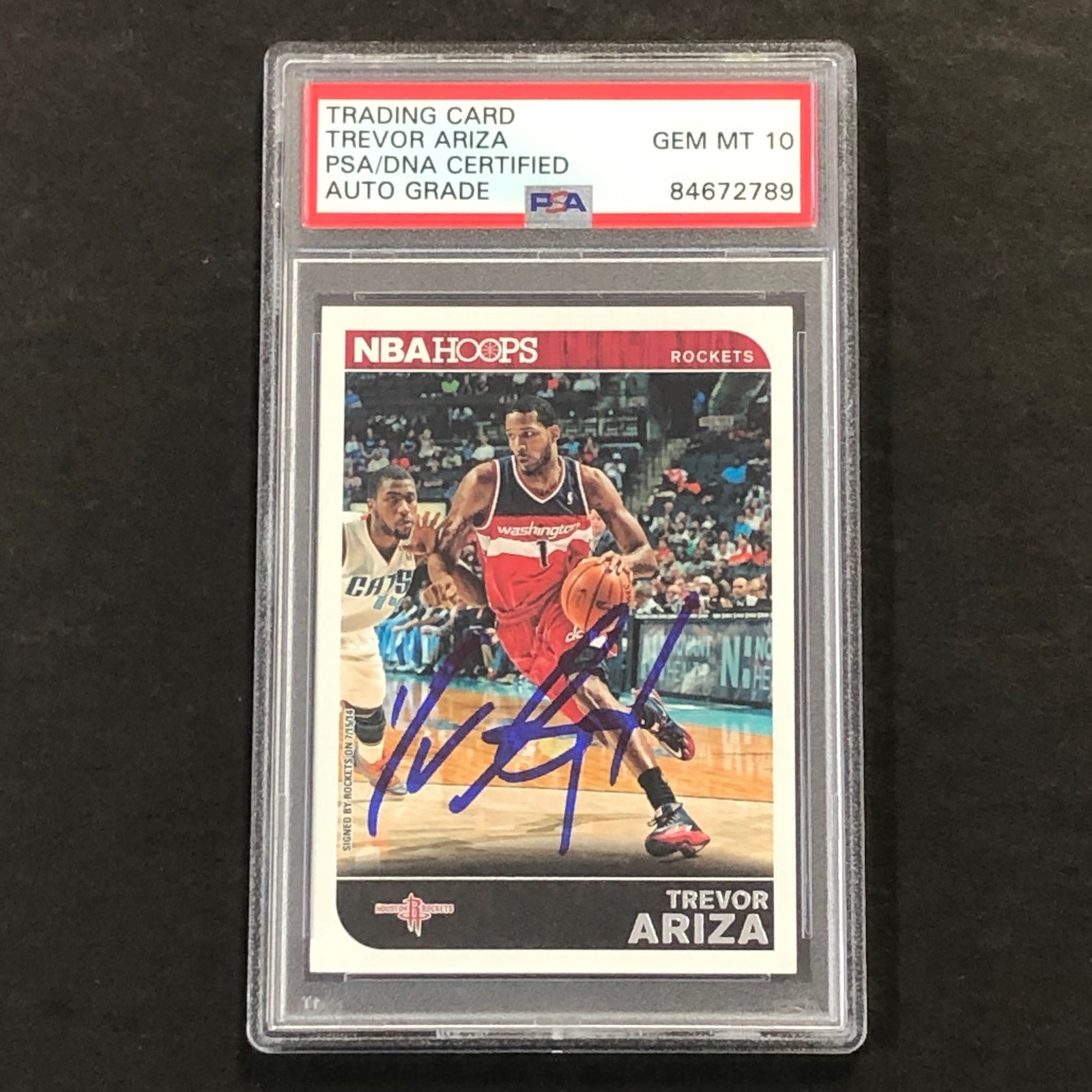2014-15 NBA Hoops #162 Trevor Ariza Signed Card AUTO 10 PSA Slabbed Rockets