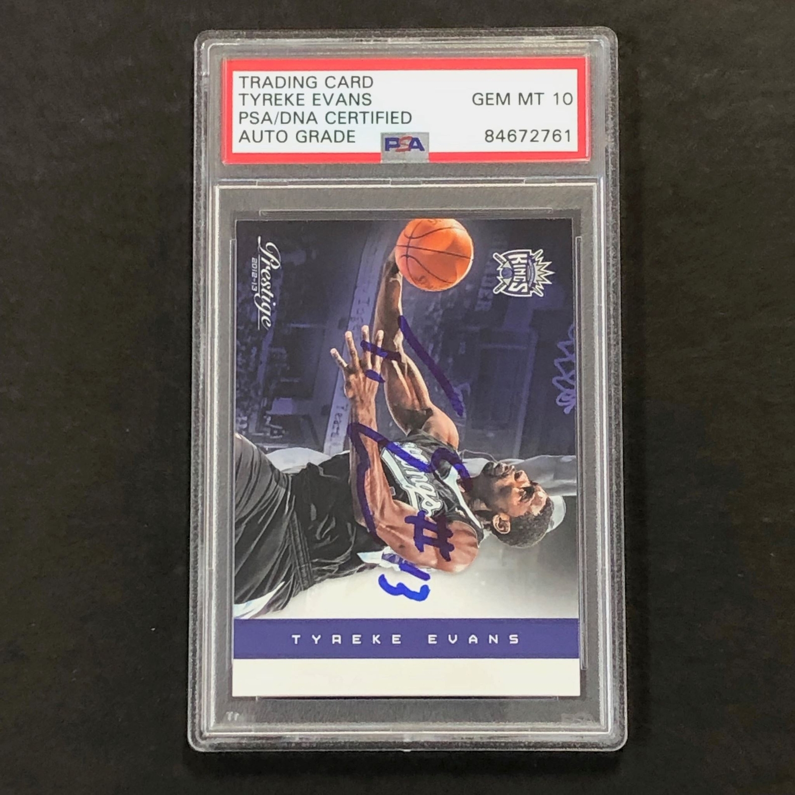 2012-13 Prestige #44 Tyreke Evans Signed Card AUTO 10 PSA Slabbed Kings