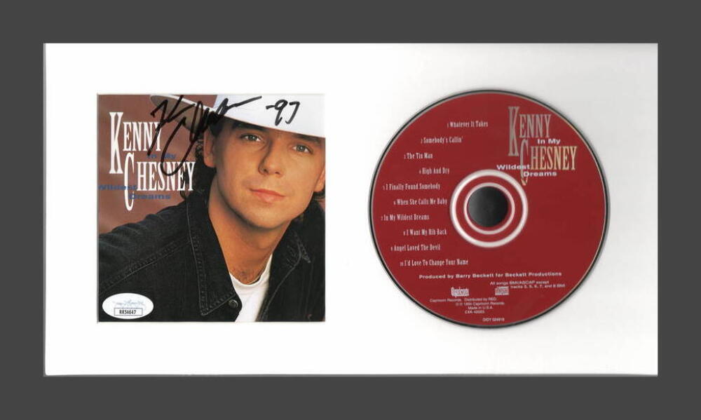 KENNY CHESNEY SIGNED AUTOGRAPH IN MY WILDEST DREAMS FRAMED CD DISPLAY w/ JSA COA