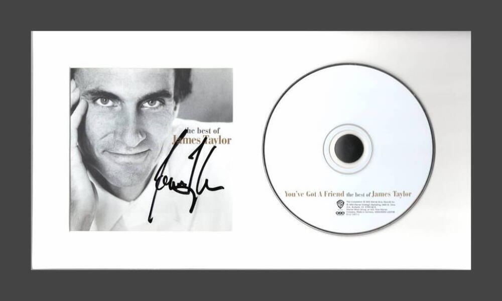 JAMES TAYLOR SIGNED AUTOGRAPH THE BEST OF FRAMED CD DISPLAY - READY TO HANG!