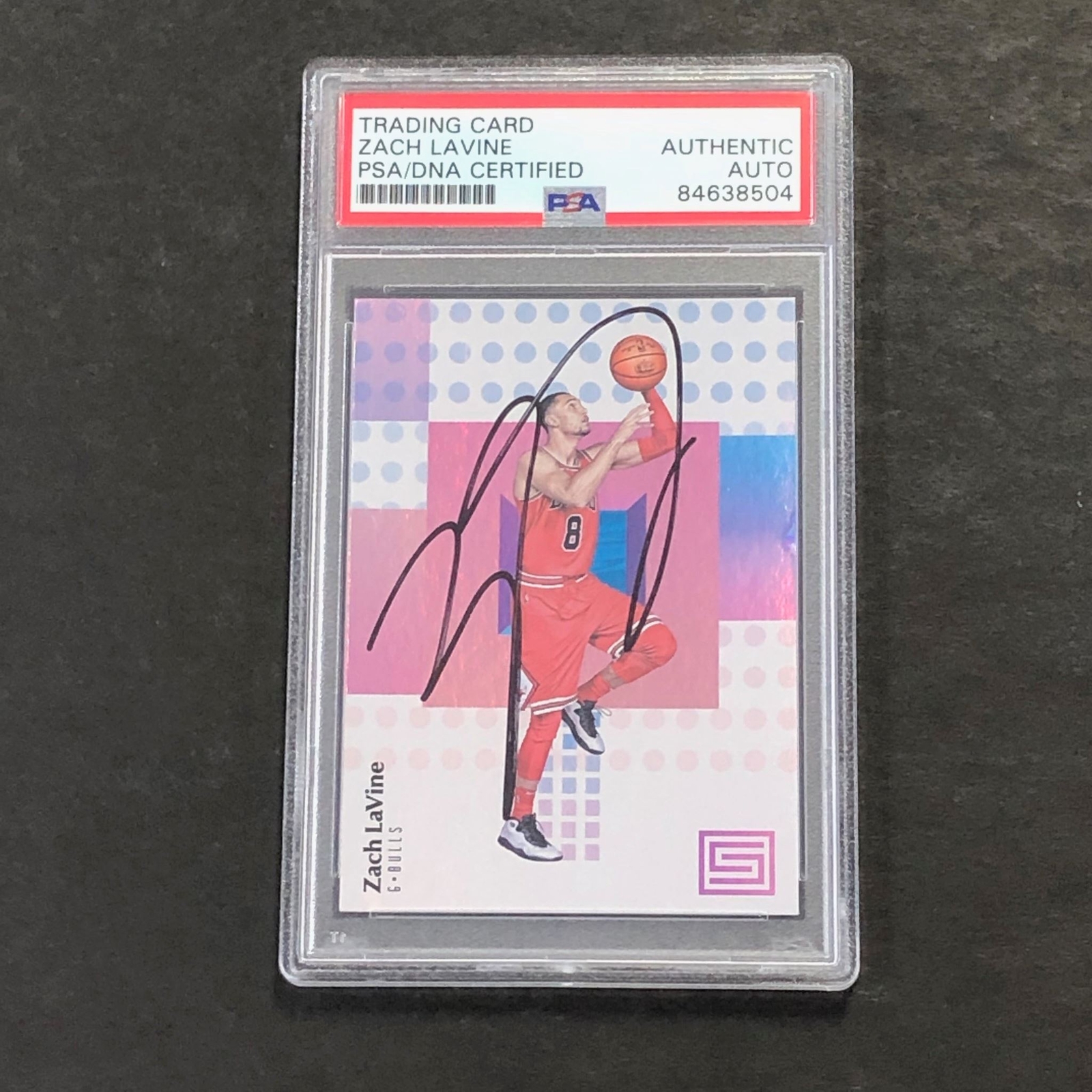2017-18 Panini Status #31 Zach LaVine Signed Card AUTO PSA Slabbed Bulls