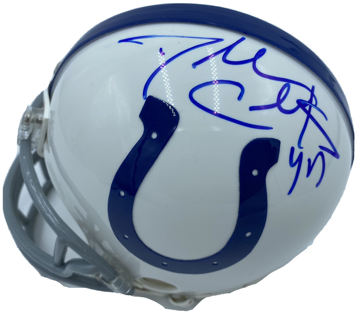 DALLAS CLARK SIGNED AUTOGRAPHED INDIANAPOLIS COLTS FOOTBALL MINI HELMET PSA/DNA