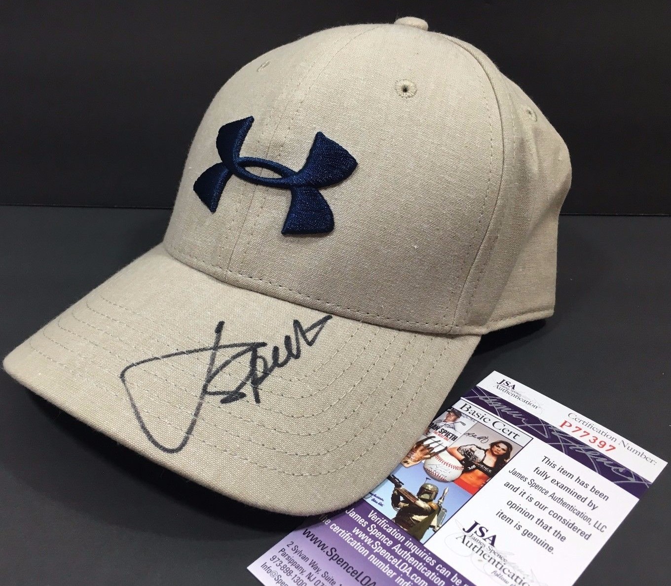 JORDAN SPIETH SIGNED AUTOGRAPH HAT CAP GOLF UNDER ARMOUR MASTERS US OPEN W/ JSA