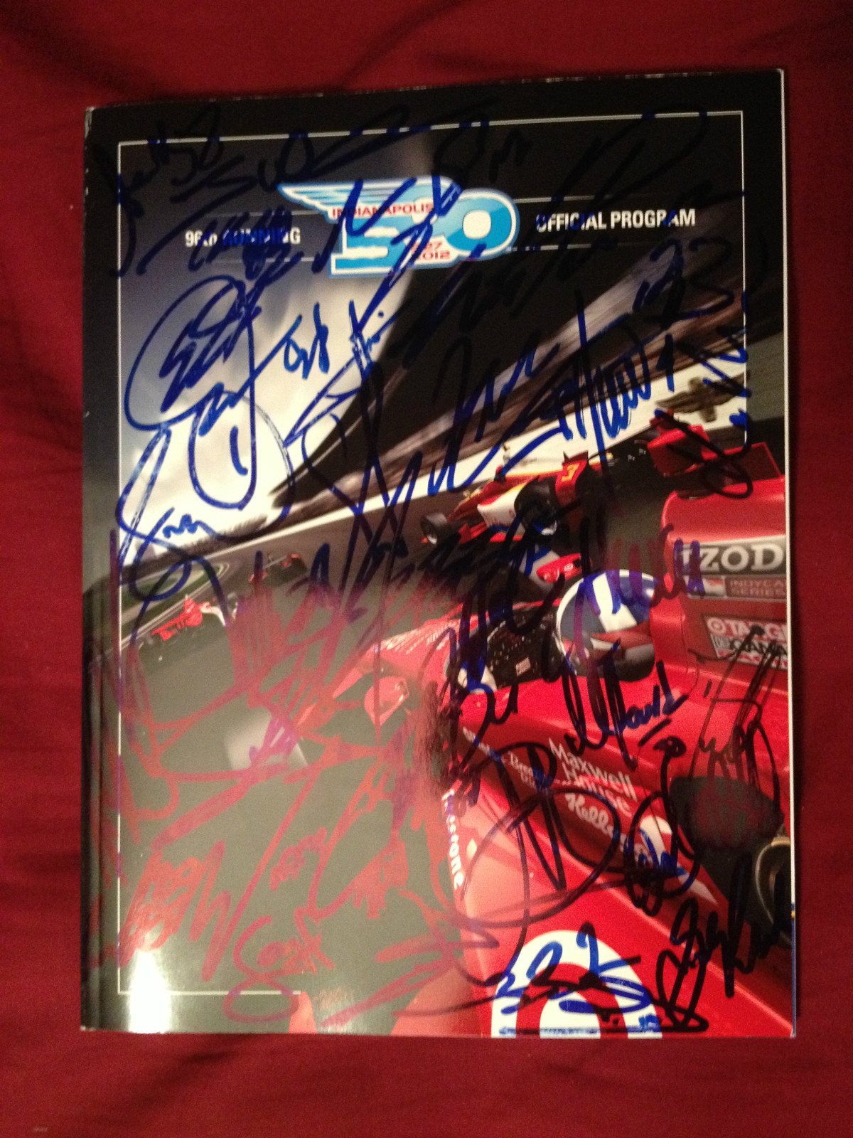 2012 INDY 500 SIGNED AUTO PROGRAM DARIO FRANCHITTI HELIO CASTRONEVES INDY CAR