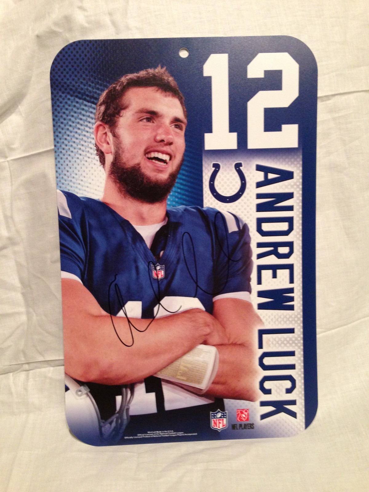 INDIANAPOLIS COLTS ANDREW LUCK SIGNED AUTO FOOTBALL SIGN WOW COA RARE B