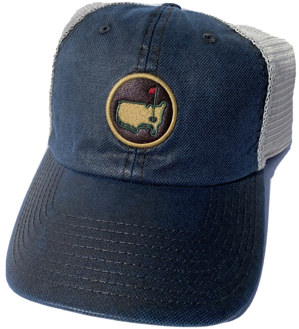 2022 MASTERS NAVY LEATHER MESH MEN’S HAT AUGUSTA NATIONAL NEW COLLECTIBLE MEMORABILIA