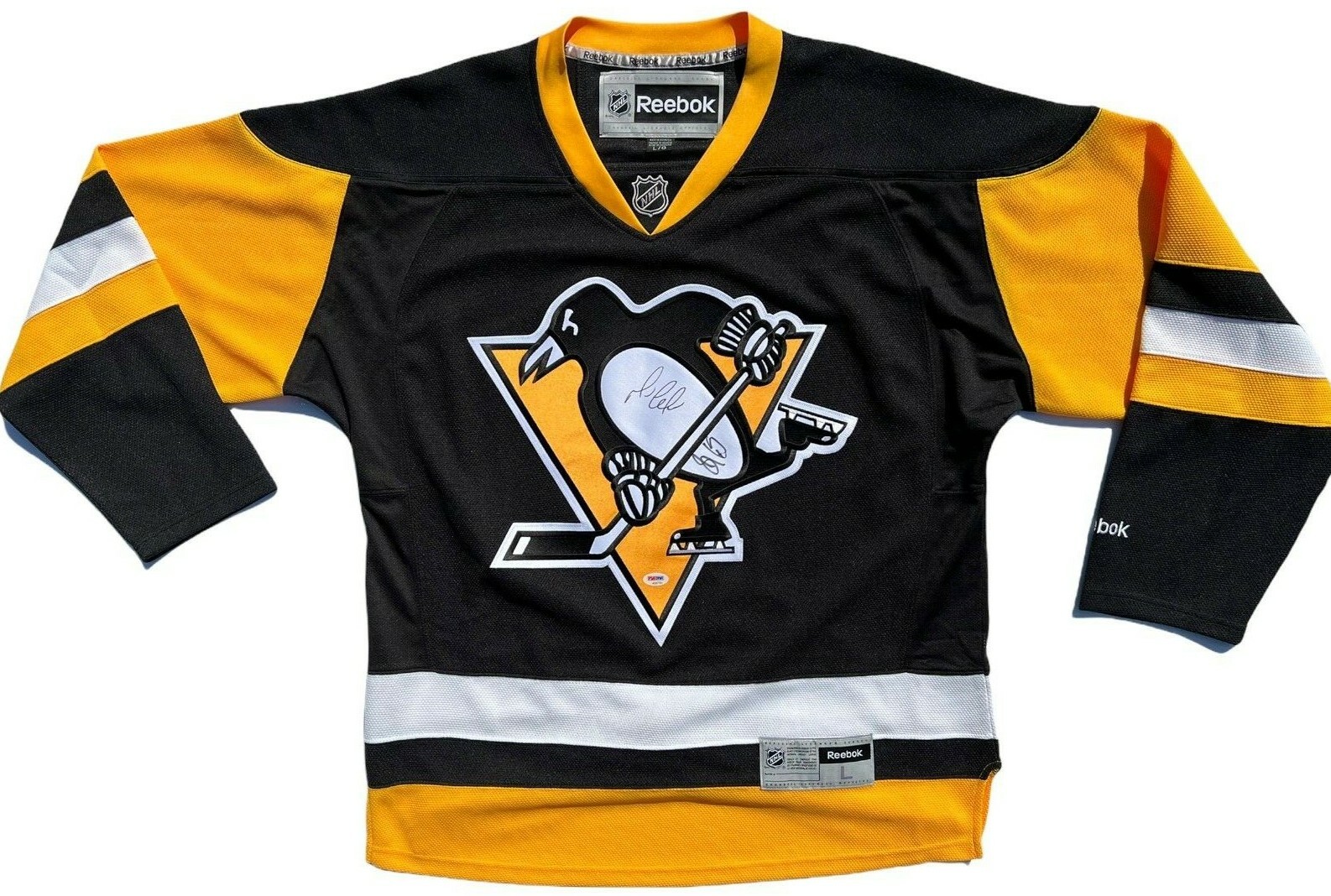 MARIO LEMIEUX & SIDNEY CROSBY SIGNED PITTSBURGH PENGUINS HOCKEY JERSEY JSA
