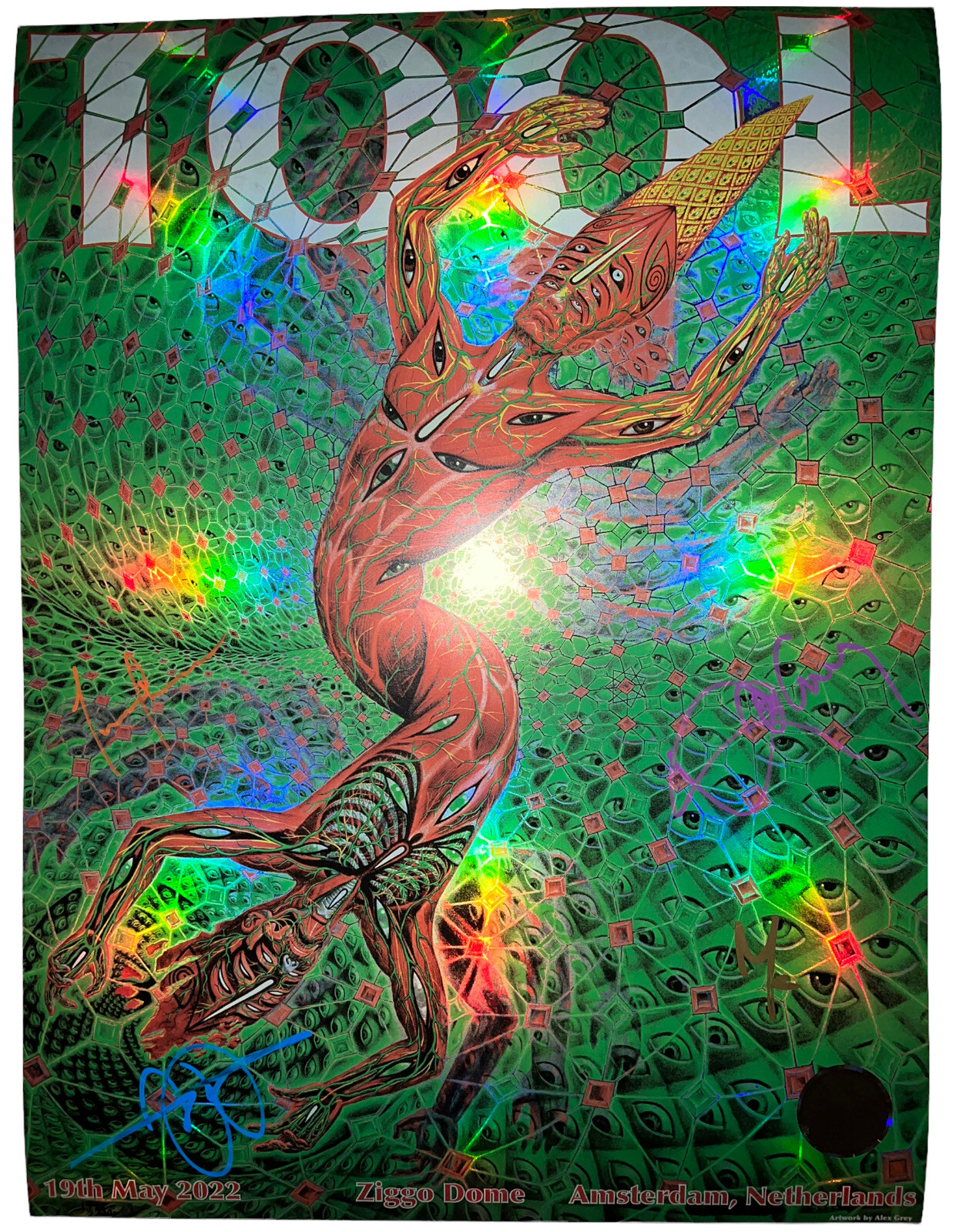 2022 TOOL SIGNED AMSTERDAM NETHERLANDS POSTER CONCERT TOUR 5/19/22 ALEX GREY 500