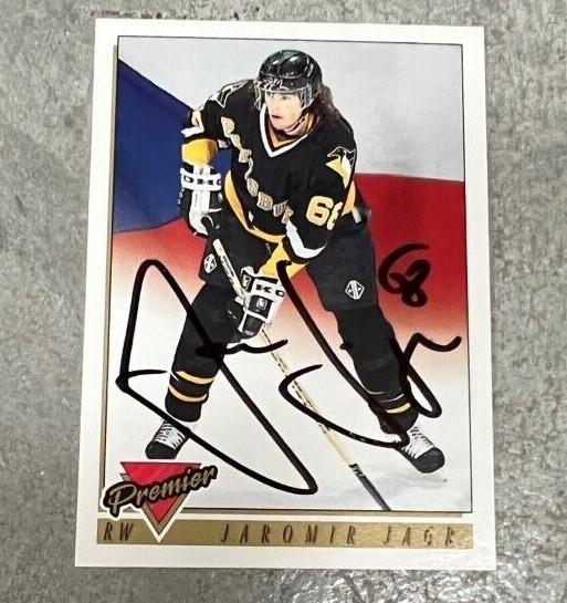 Jaromir Jagr signed autographed 1993-94 O-Pee-Chee Premier #32