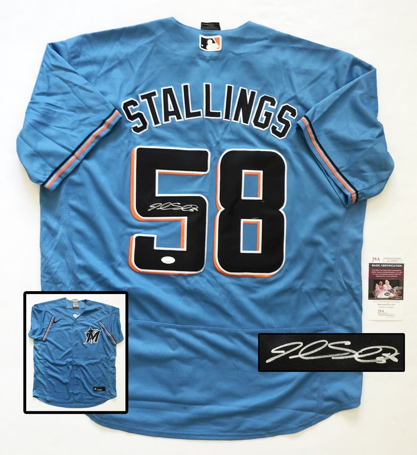 Miami Marlins Jacob Stallings Signed Jersey JSA COA