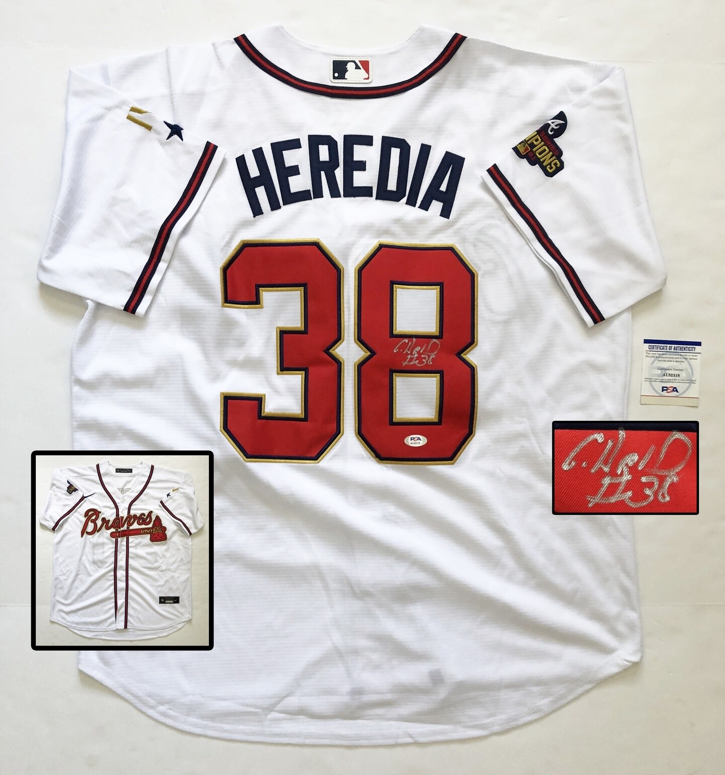 Atlanta Braves Guillermo Heredia Signed Jersey PSA/DNA COA