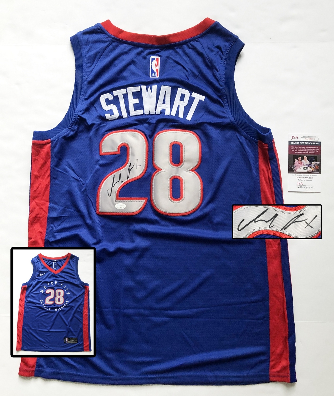 Detroit Pistons Isaiah Stewart Signed Jersey JSA COA