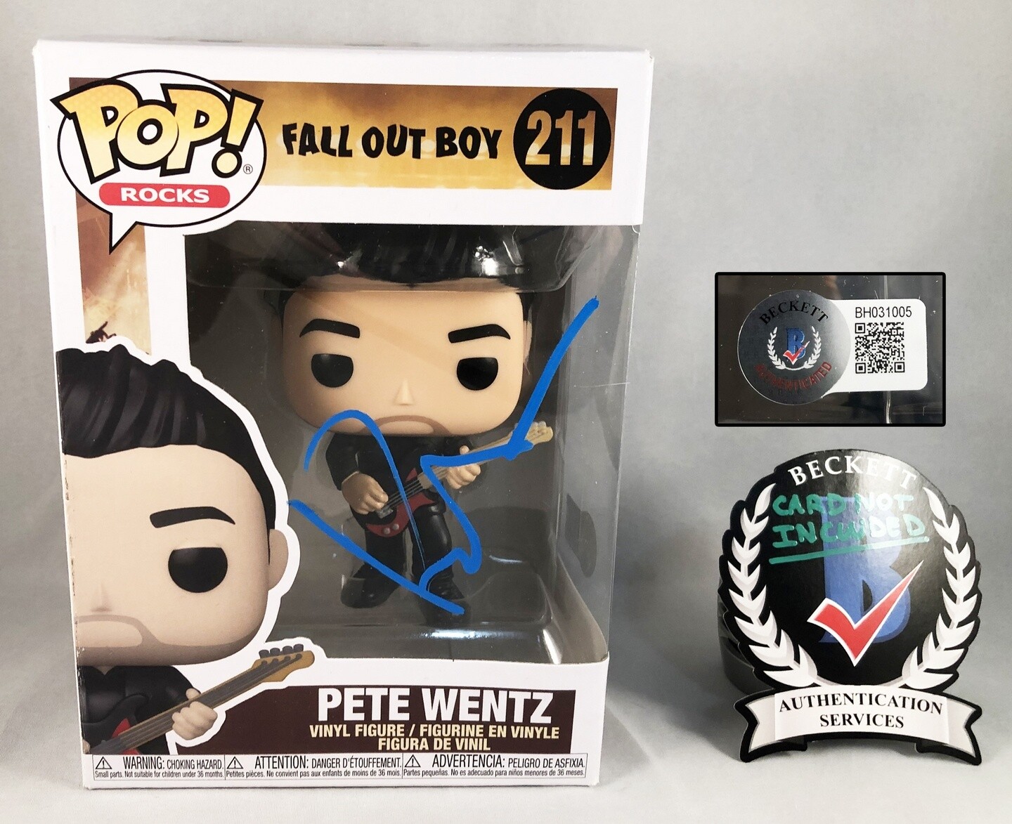 Pete Wentz Signed Funko Pop Fall Out Boy 2 Beckett COA