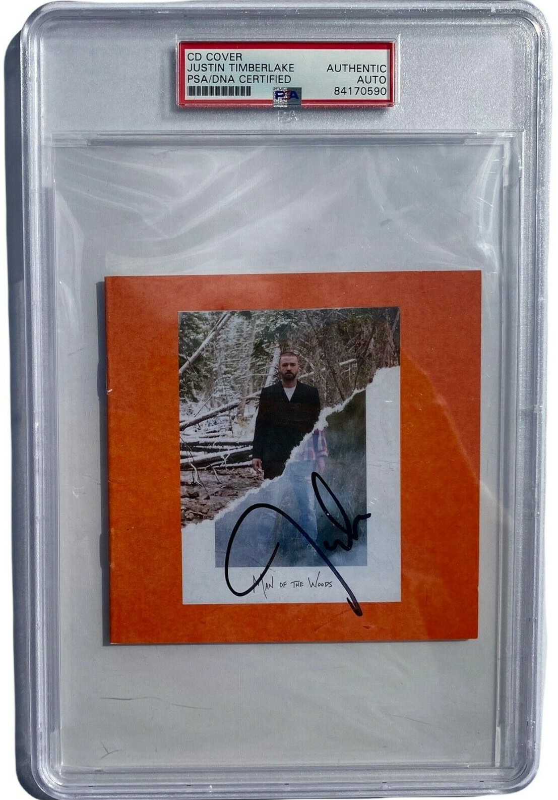 JUSTIN TIMBERLAKE SIGNED MAN OF THE WOODS CD ALBUM COVER NSYNC AUTO PSA/DNA