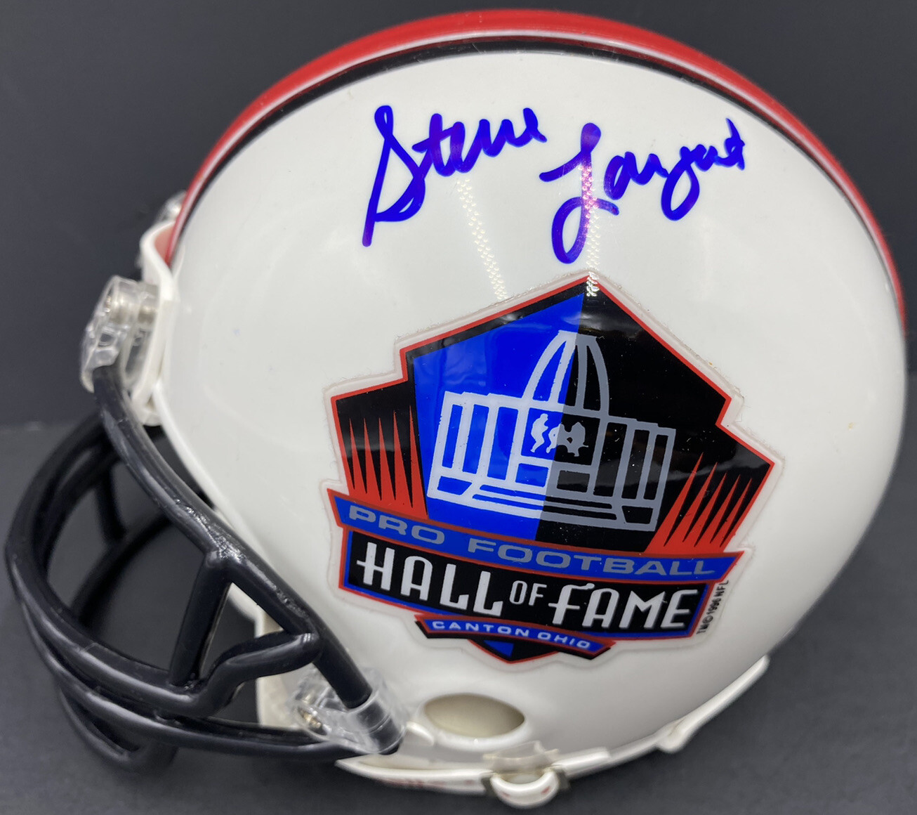 STEVE LARGENT SIGNED HALL OF FAME FOOTBALL MINI HELMET HOF SEAHAWKS PSA/DNA
