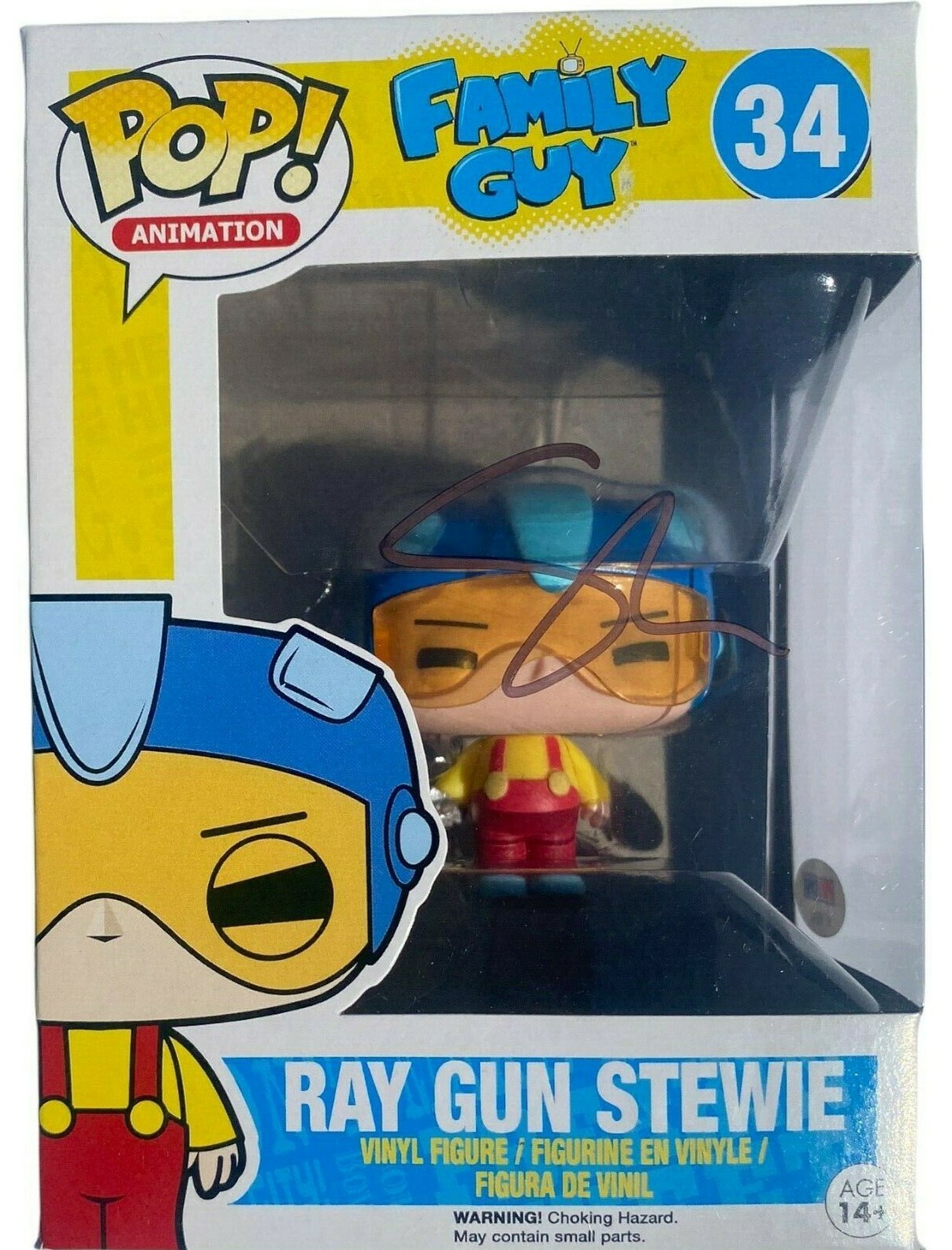 SETH MACFARLANE SIGNED FAMILY GUY RAY GUN STEWIE FUNKO POP #34 AUTO PSA/DNA