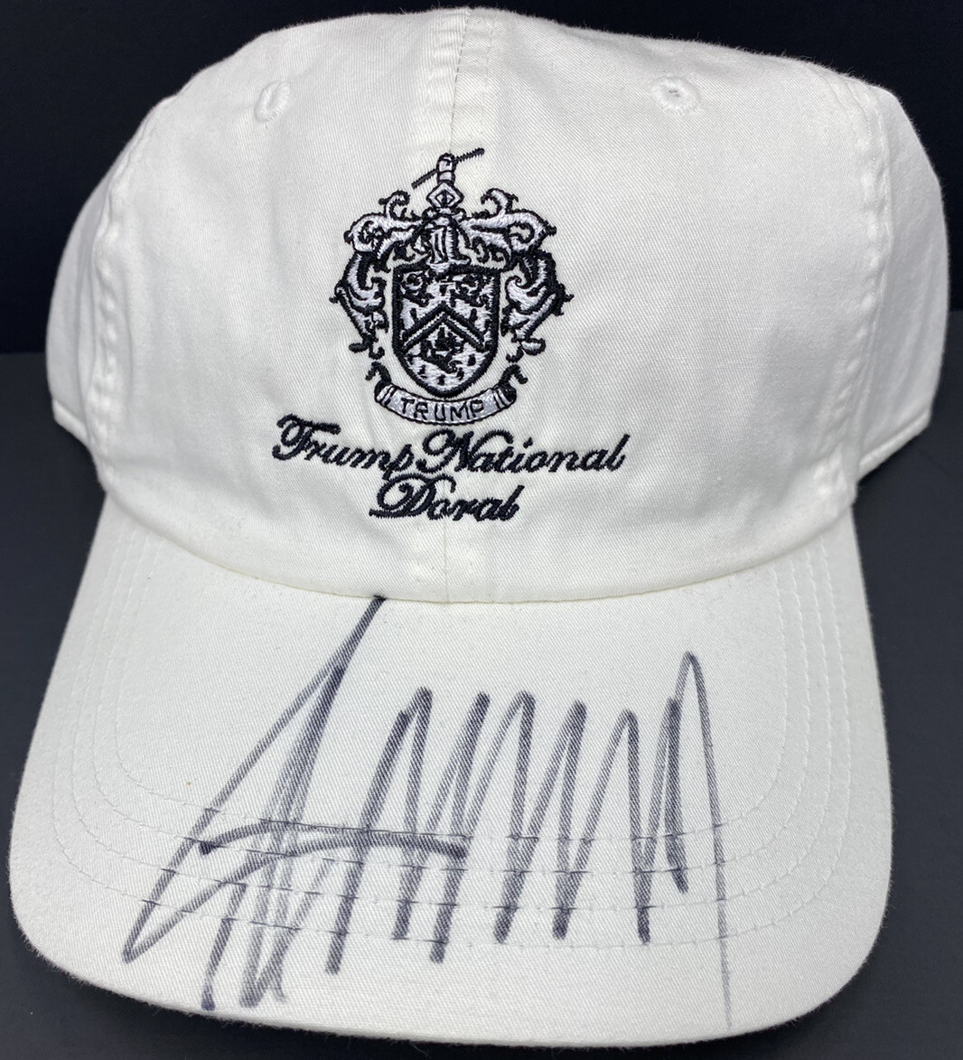 DONALD TRUMP SIGNED AUTOGRAPHED NATIONAL DORAL HAT MAKE AMERICA GREAT AGAIN JSA
