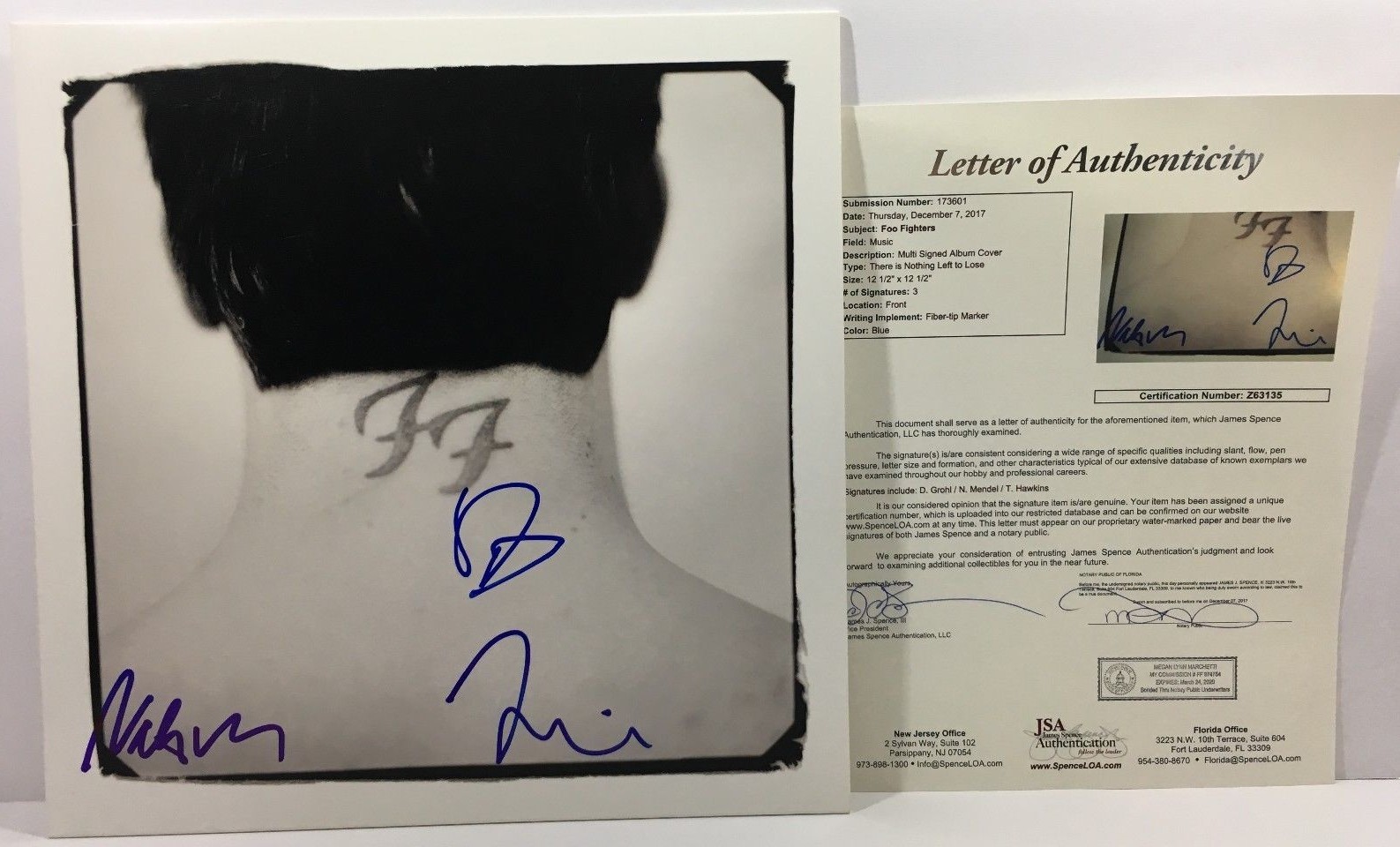 FOO FIGHTERS SIGNED THERE IS NOTHING LEFT TO LOSE VINYL DAVE GROHL HAWKINS JSA