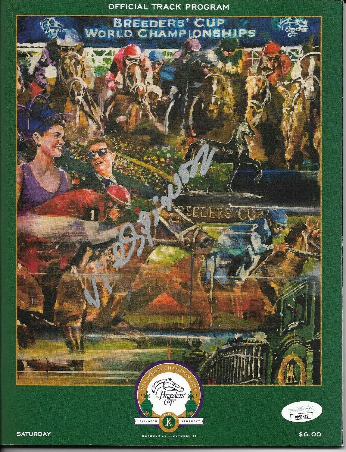 VICTOR ESPINOZA SIGNED AUTOGRAPHED BREEDERS CUP PROGRAM TRIPLE CROWN PHAROAH JSA