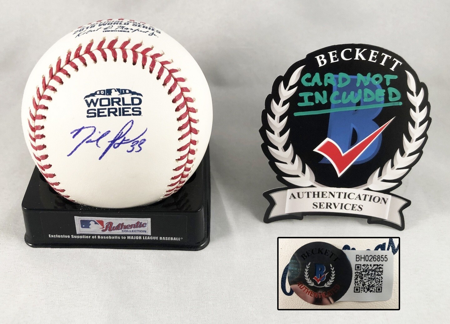 Boston Red Sox David Price Signed 2018 World Series Baseball Beckett COA