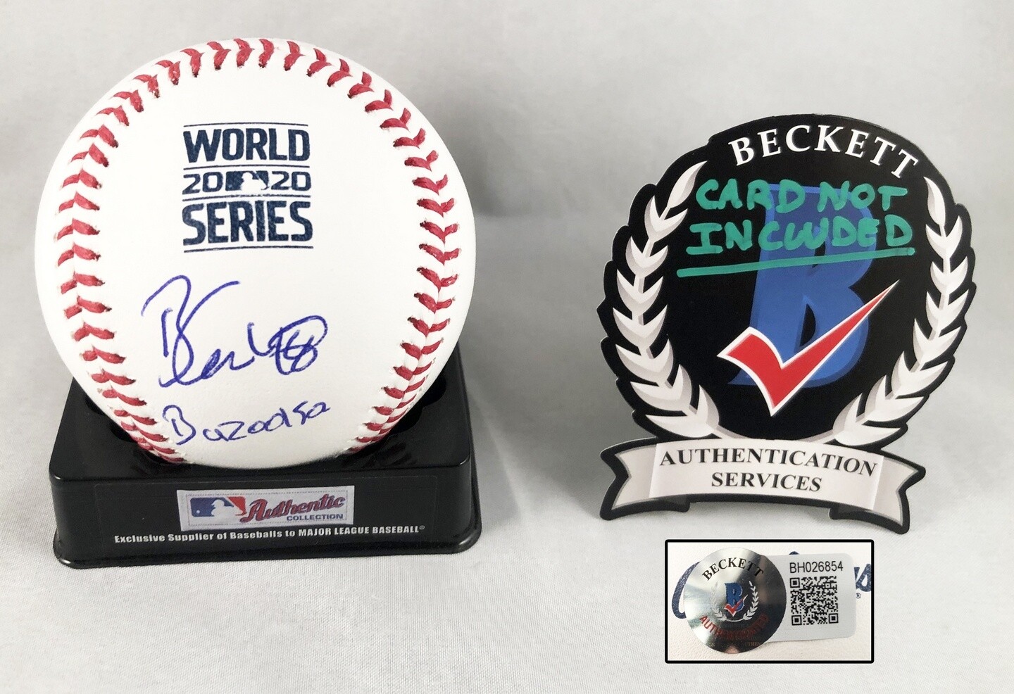 Los Angeles Dodgers Brusdar Graterol Signed 2020 World Series Baseball Becket...