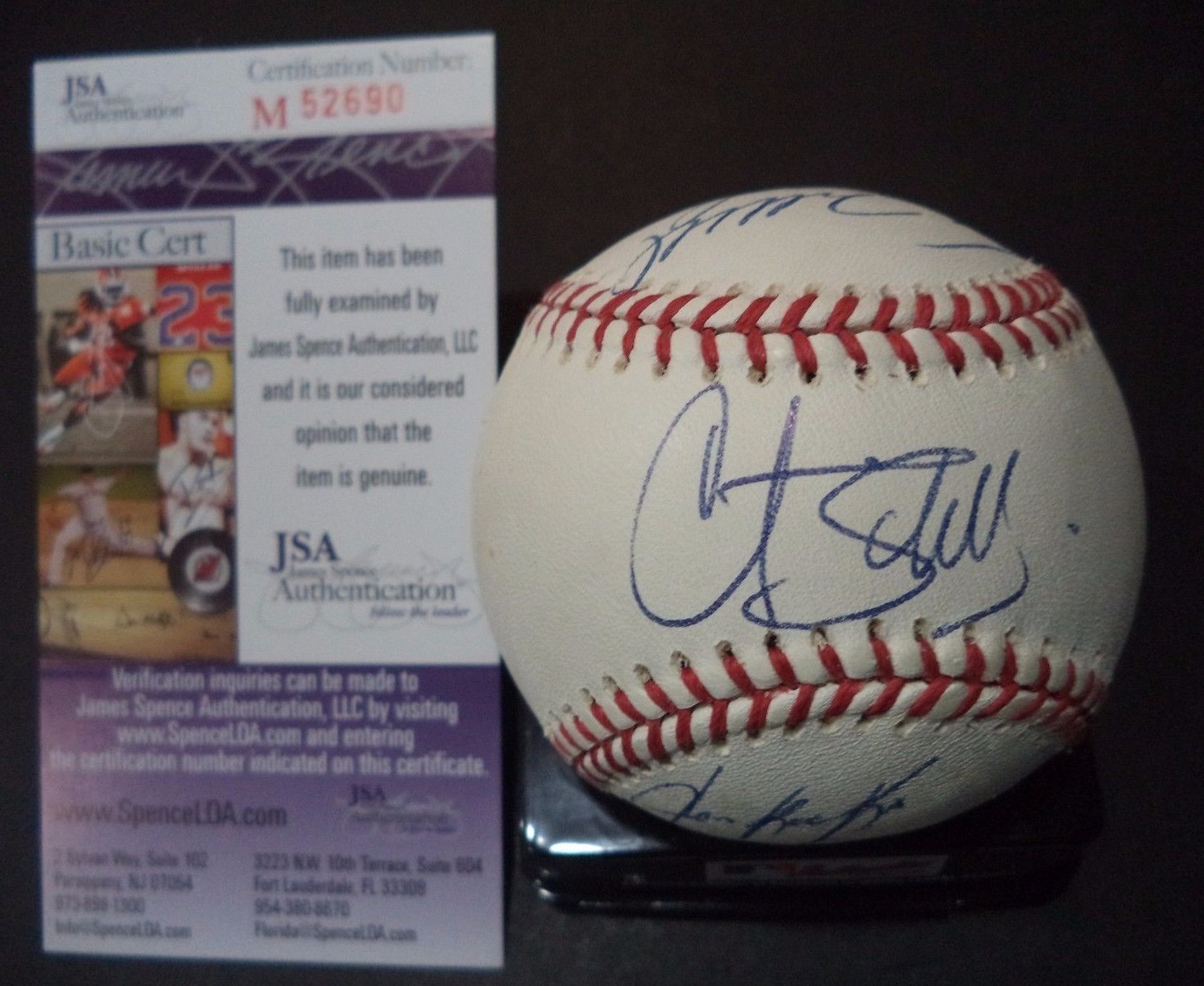 CURT SCHILLING M.WILLIAMS MULHOLLAND SAMUEL ETC SIGNED RAWLINGS BASEBALL JSA COA