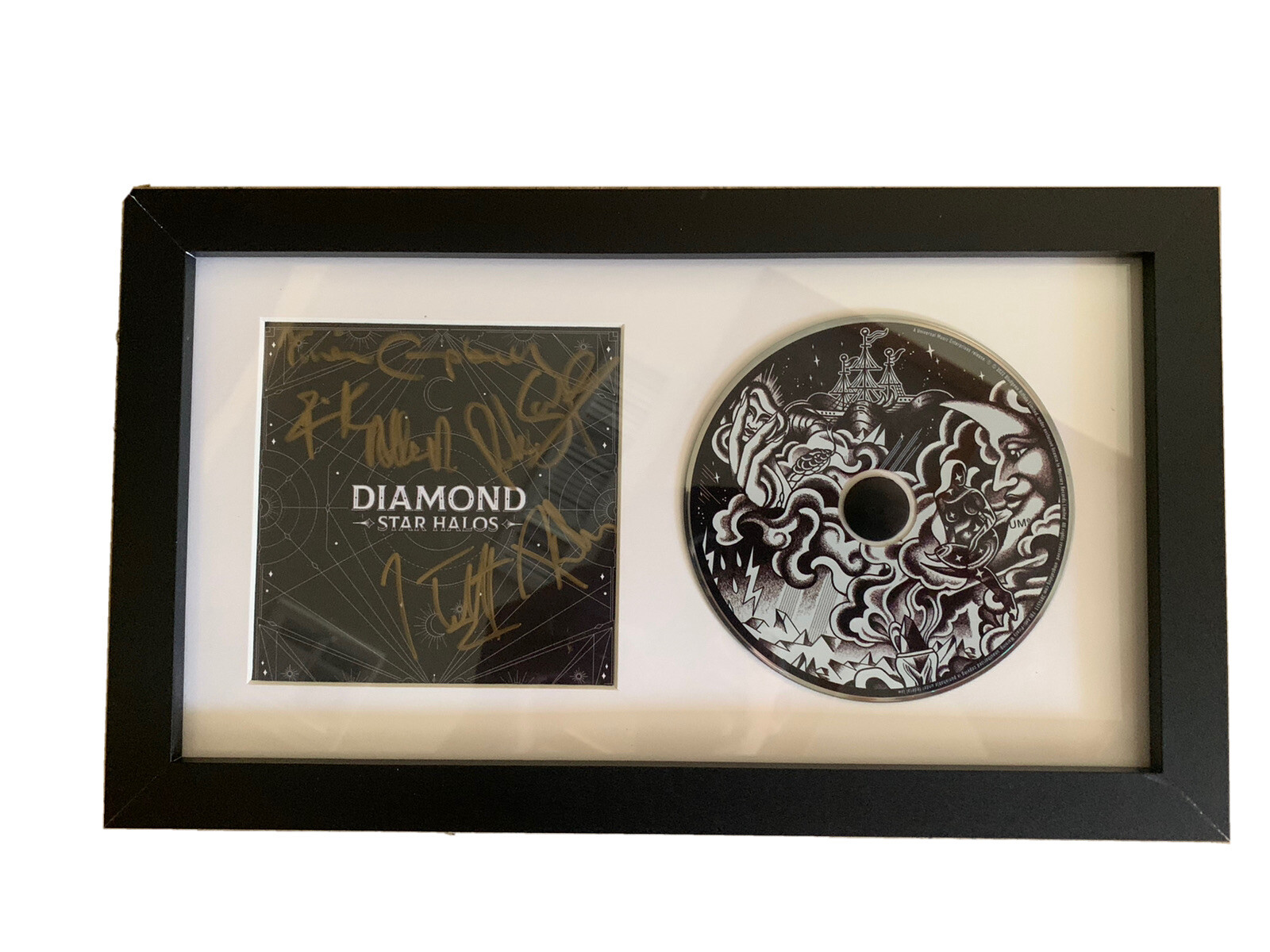 Def Leppard Diamond Star Halos Band Signed Framed CD Display Beckett Certified