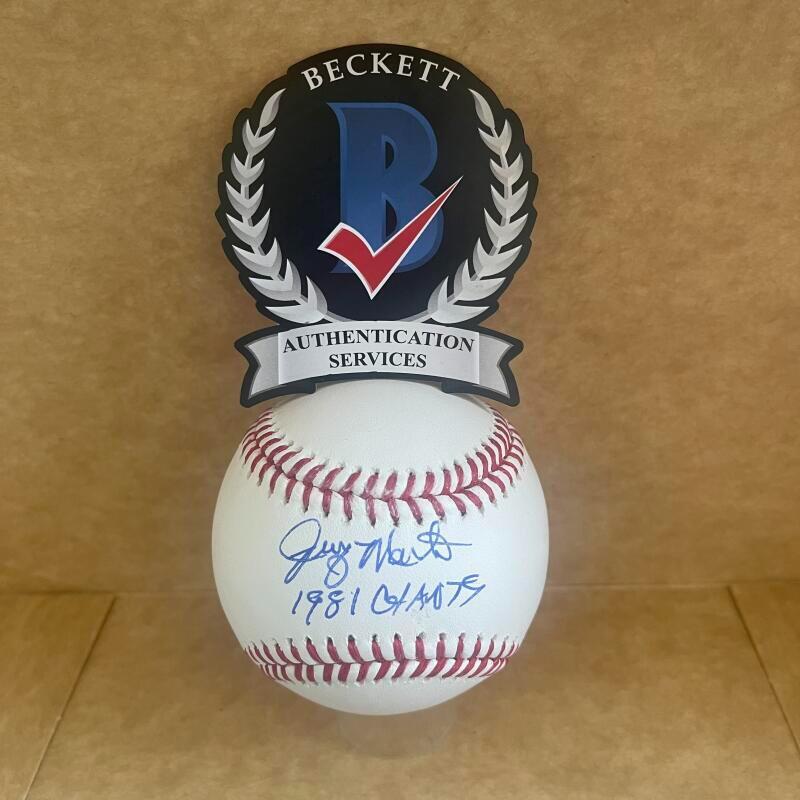 JERRY MARTIN 1981 GIANTS SIGNED AUTO M.L. BASEBALL BECKETT AUTHENTICATED