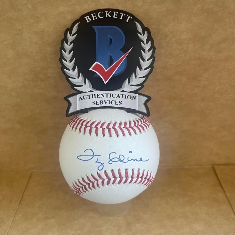 TY CLINE REDS/INDIANS/EXPOS SIGNED AUTOGRAPHED M.L.BASEBALL BECKETT AUTHENTICATE