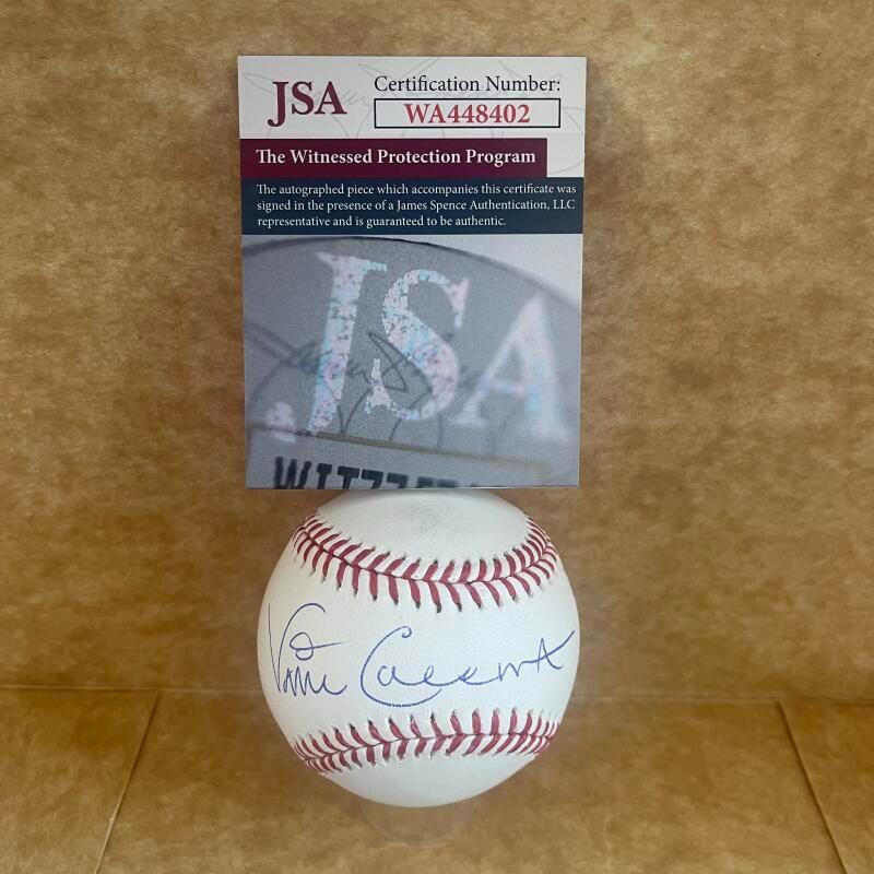 VINCE COLEMAN CARDINALS 1985 NL ROY SIGNED AUTO M.L. BASEBALL JSA WA448402