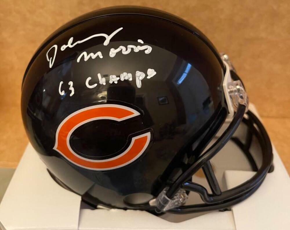 JOHNNY MORRIS CHICAGO BEARS 63 CHAMPS SIGNED AUTO MINI HELMET W/ COA