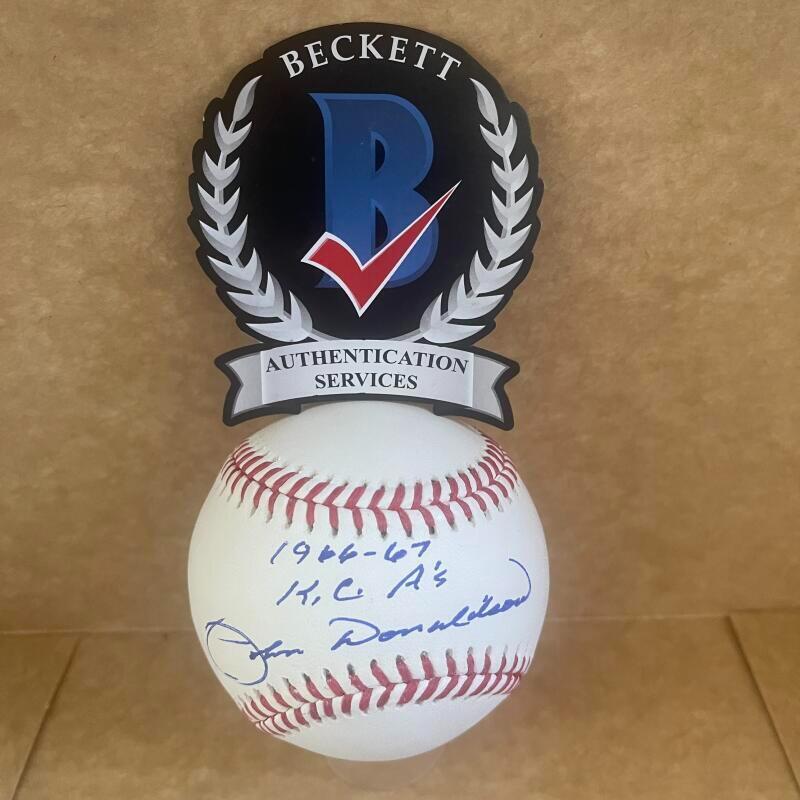 JOHN DONALDSON 1966-67 K.C. A'S SIGNED AUTO M.L. BASEBALL BAS AUTHENICATED