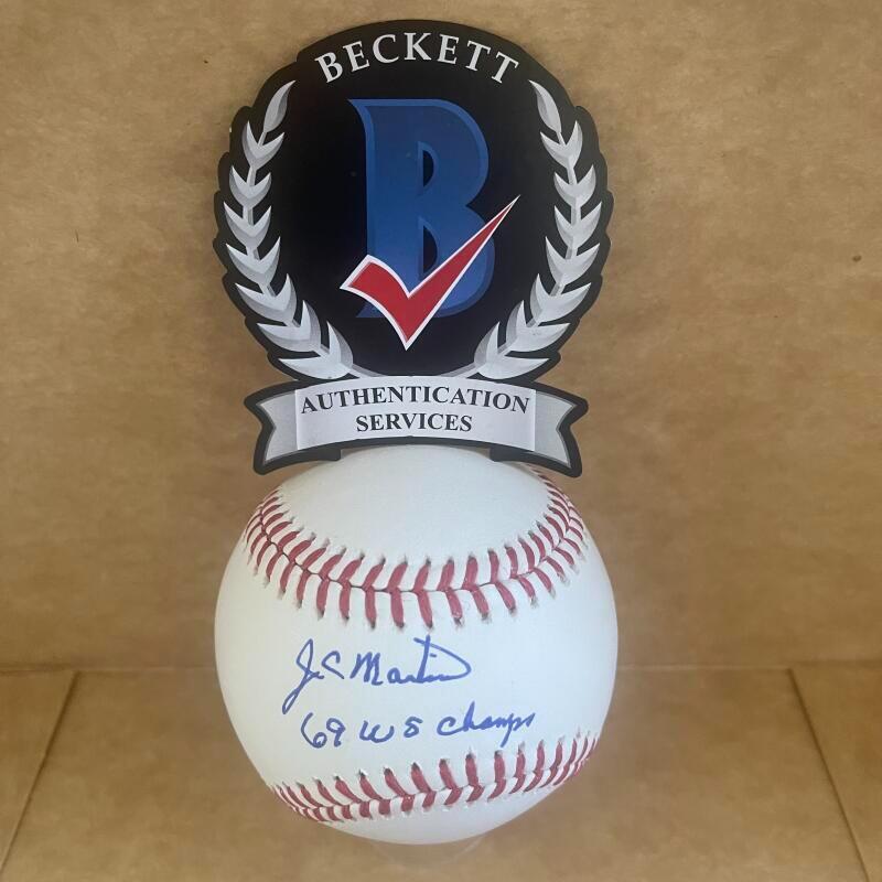 J.C. MARTIN METS 69 W.S. CHAMPS SIGNED AUTO M.L. BASEBALL BAS AUTHENICATED